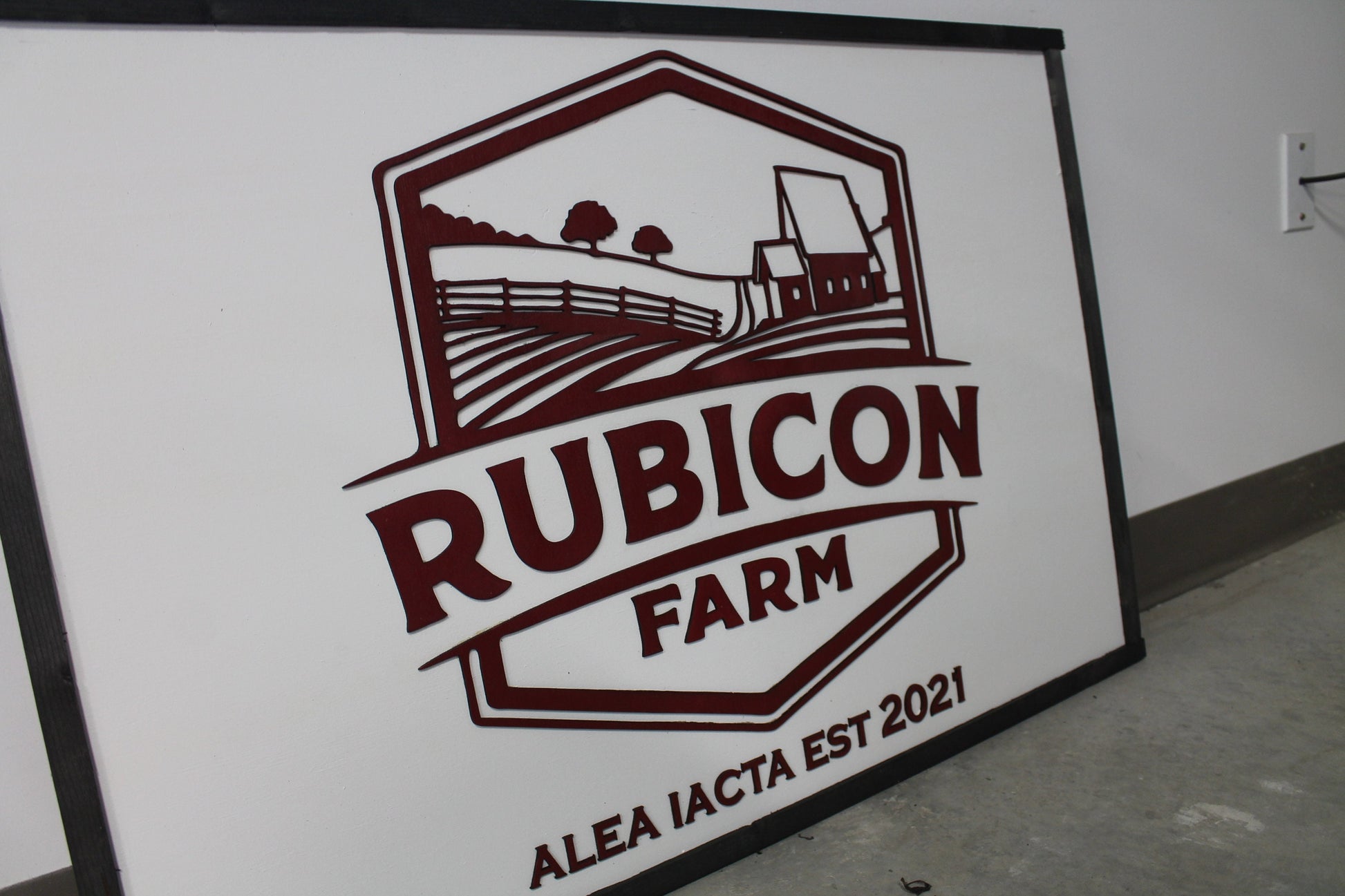 Custom Business Sign Rectangle 3D Large Custom Farm Homestead Family Company Indoor Outdoor Farmer Logo Laser Cut Wood Sign Barn Farm