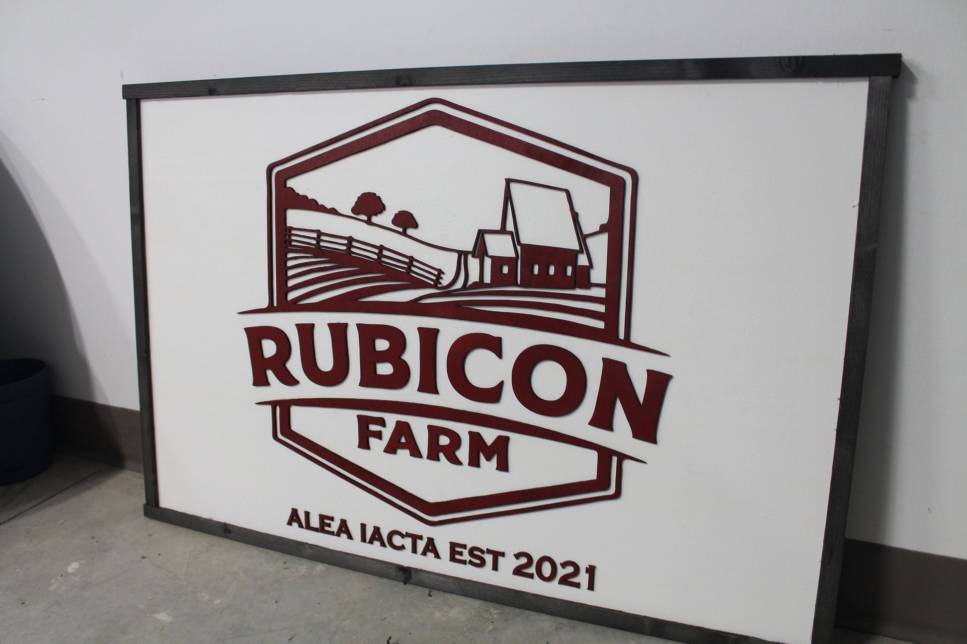 Custom Business Sign Rectangle 3D Large Custom Farm Homestead Family Company Indoor Outdoor Farmer Logo Laser Cut Wood Sign Barn Farm