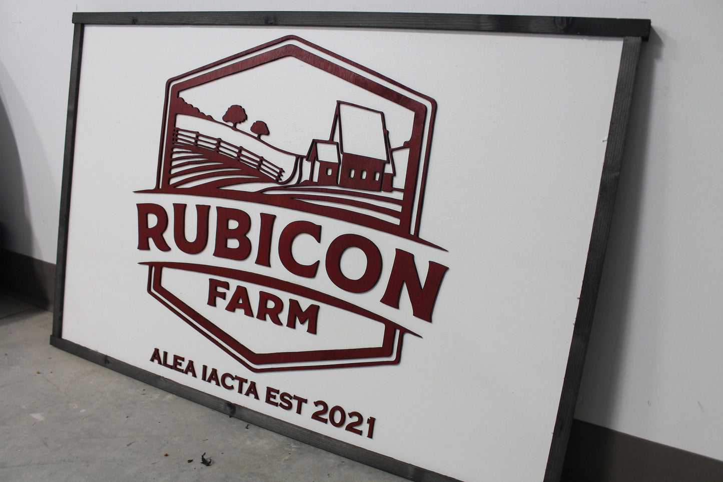 Custom Business Sign Rectangle 3D Large Custom Farm Homestead Family Company Indoor Outdoor Farmer Logo Laser Cut Wood Sign Barn Farm