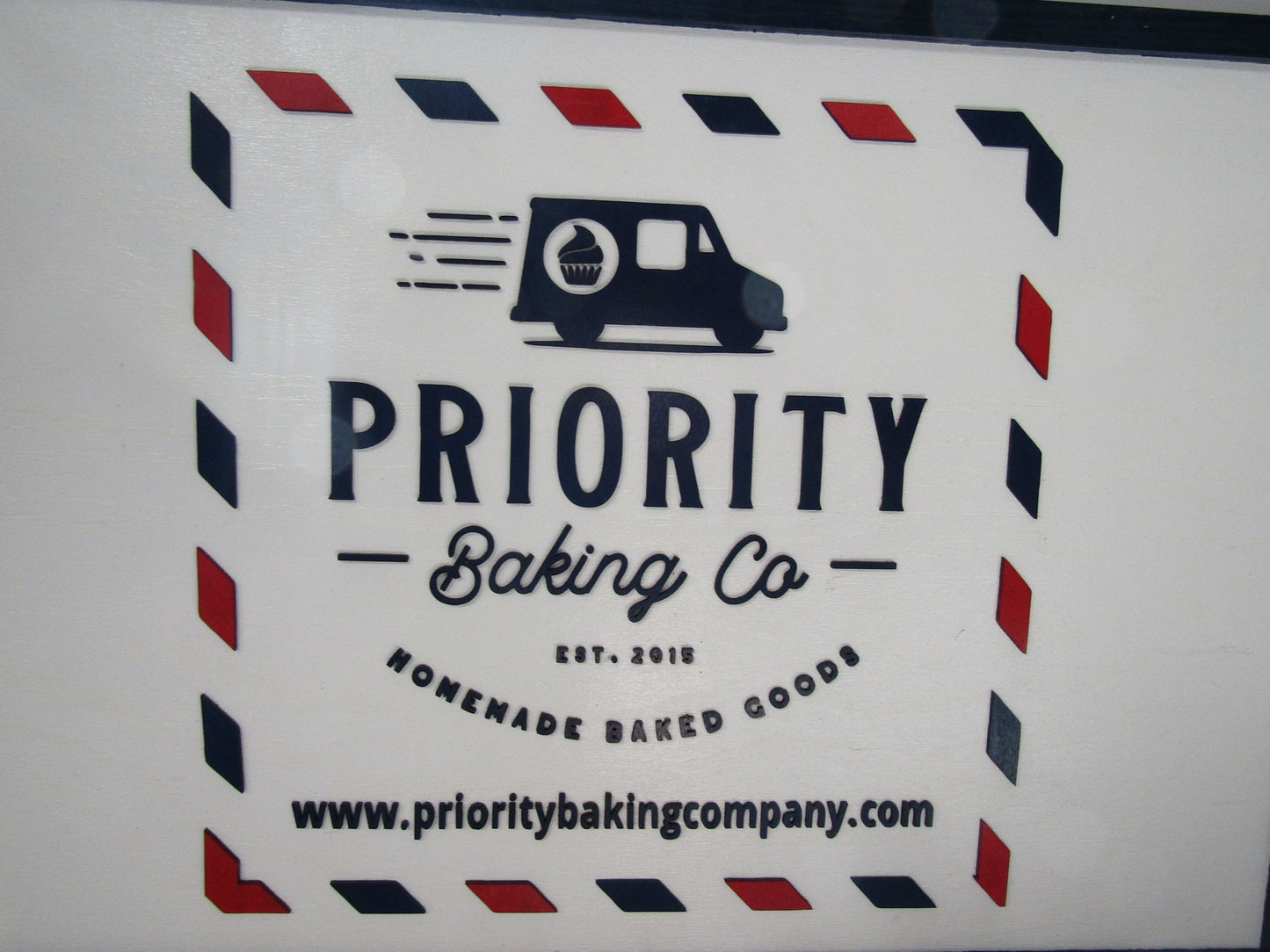 Custom Bakery Business Sign Stamp Priority Delivery Rectangle 3D Large Custom Indoor Outdoor Small Business Logo Laser Cut Wood Sign