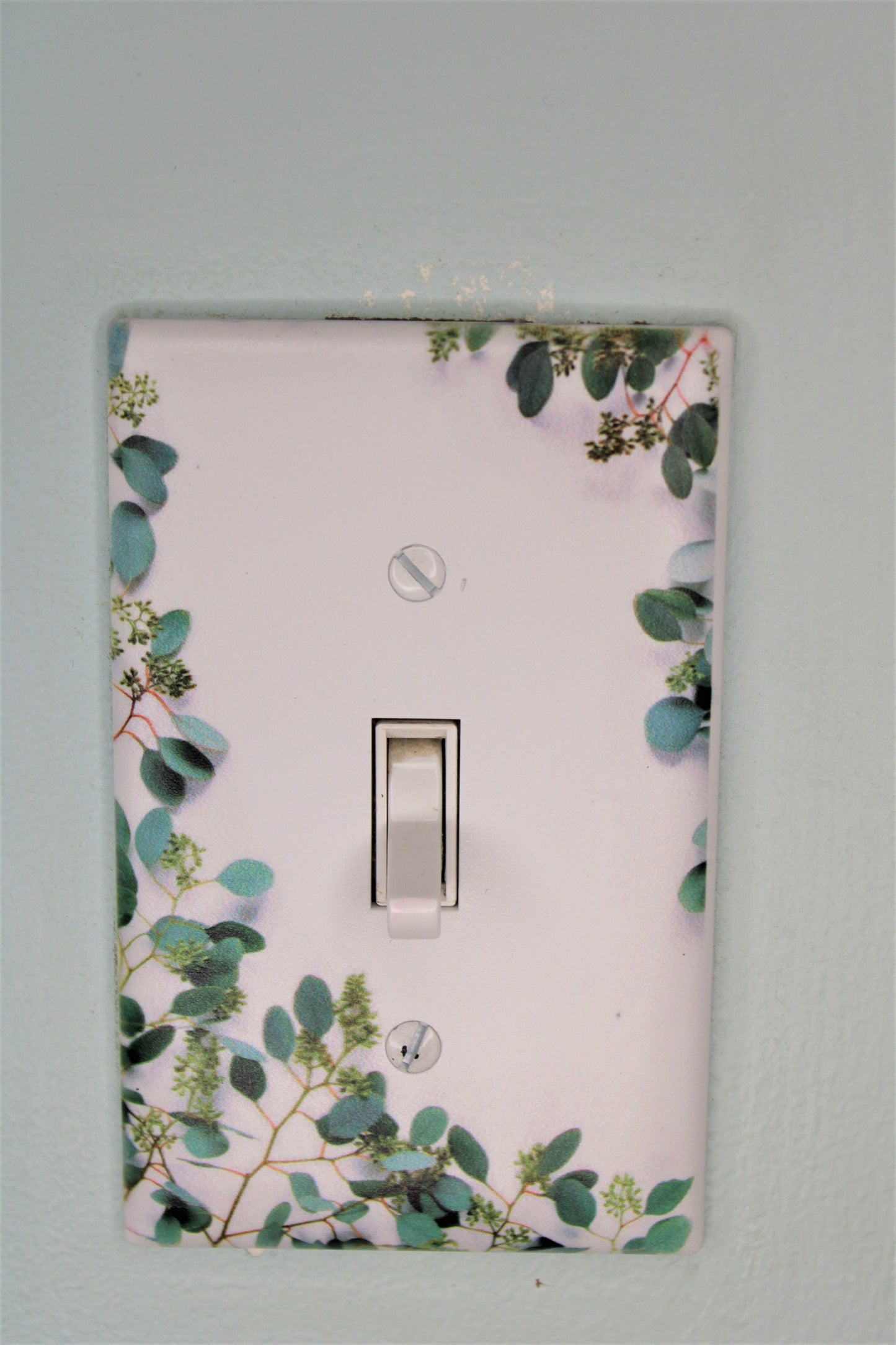 vining houseplants greenery eucalyptus plants light switch plate cover printed durable green decor unique custom piece