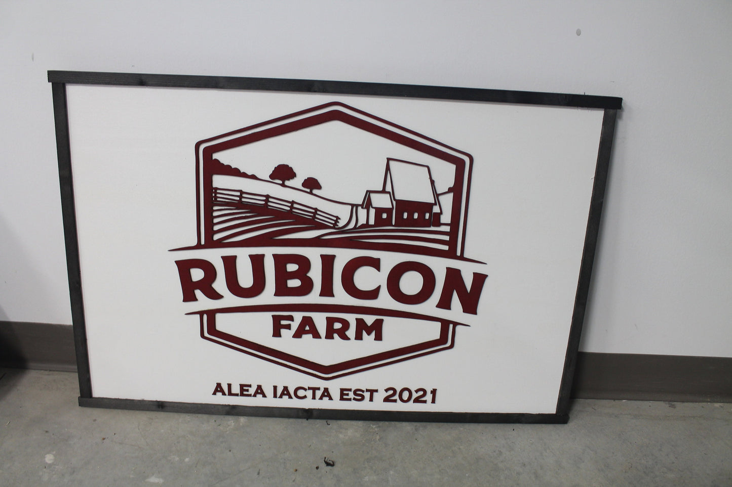 Custom Business Sign Rectangle 3D Large Custom Farm Homestead Family Company Indoor Outdoor Farmer Logo Laser Cut Wood Sign Barn Farm