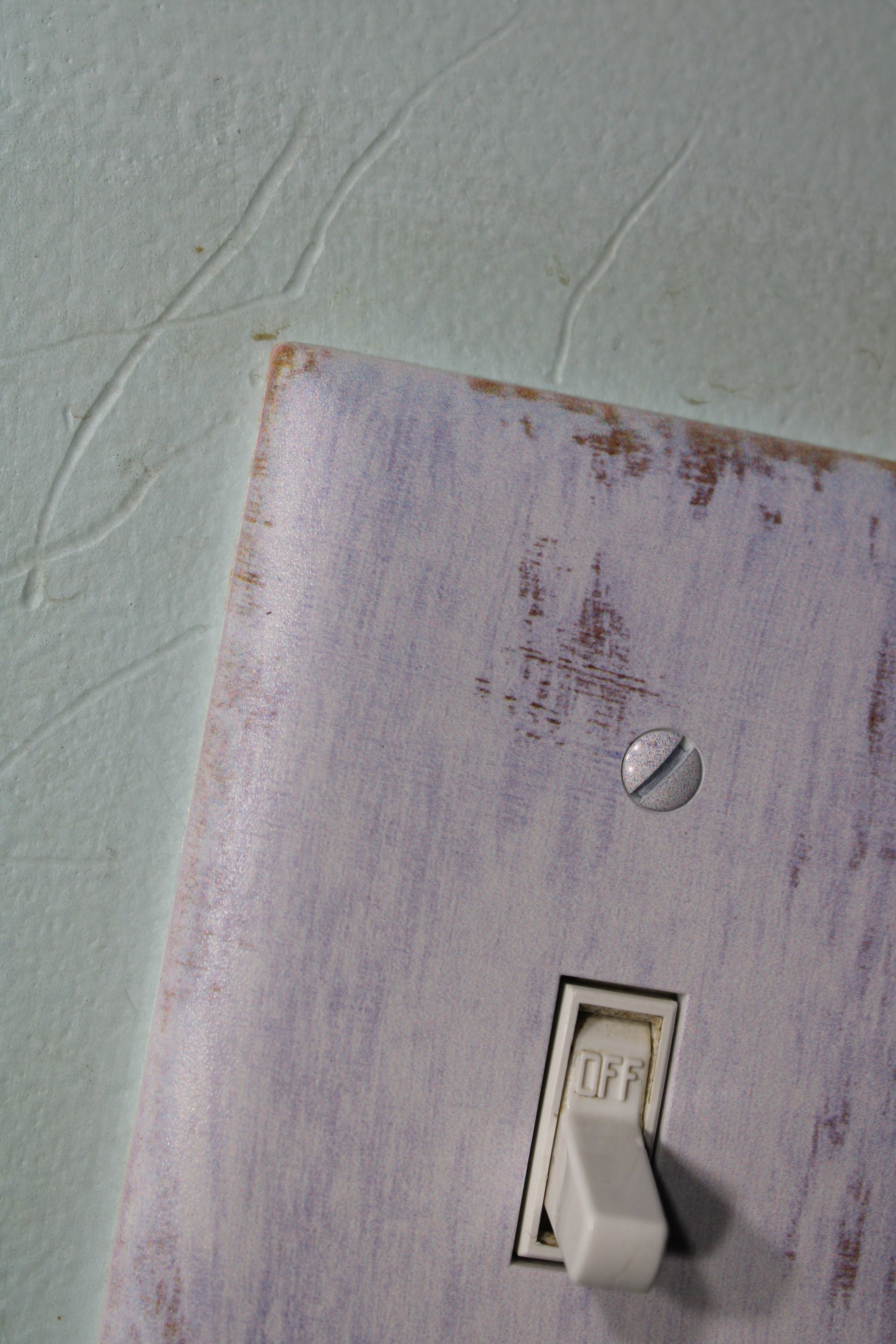Rustic whitewashed wood with warn painted paint chips light switch cover plate farmhouse decor
