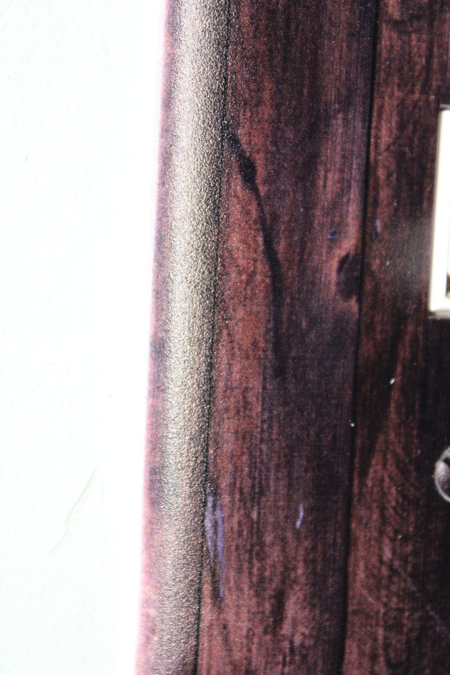 Rustic dark walnut wood color printed painted faux light switch wall cover plate