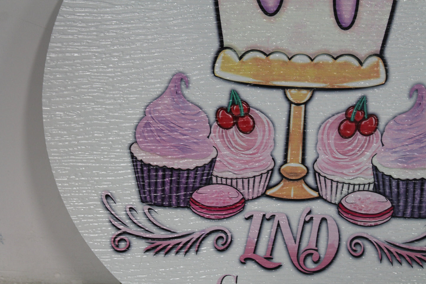 Small Business Bakery Sweets PVC Textured Sign Logo Your Actual Logo Round Hanging Sign Booth Custom Circle Personalized Wall Color Print