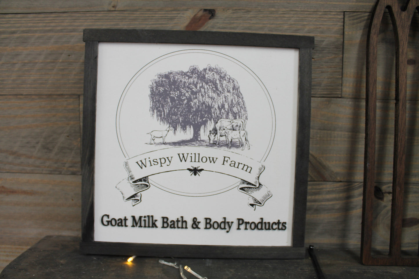Large Custom Square Soap Co Small Business Tree Willow Goat Milk Commerical Signage Rustic Logo Wood Laser Cut Out 3D Extra Large Sign