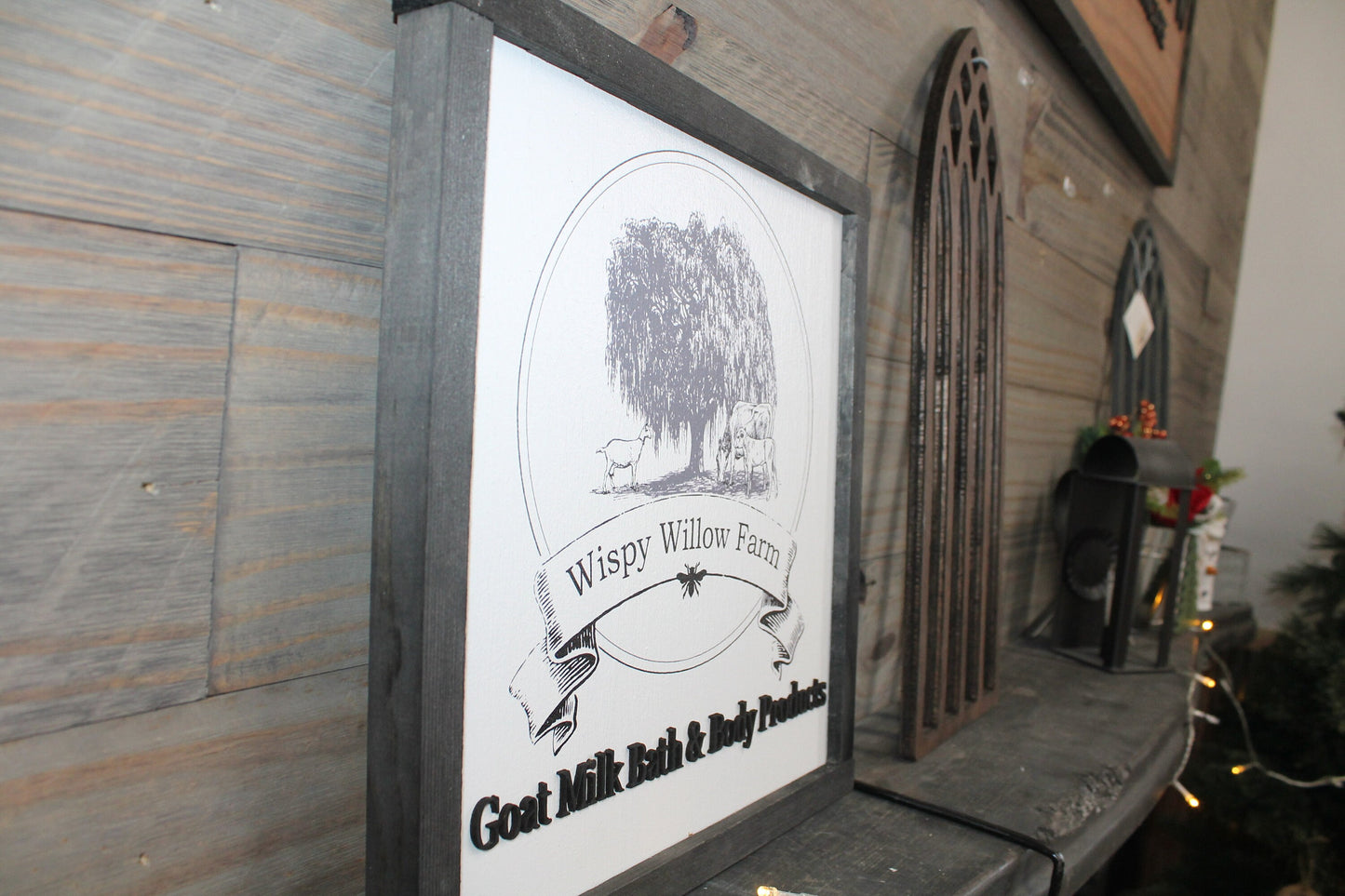 Large Custom Square Soap Co Small Business Tree Willow Goat Milk Commerical Signage Rustic Logo Wood Laser Cut Out 3D Extra Large Sign