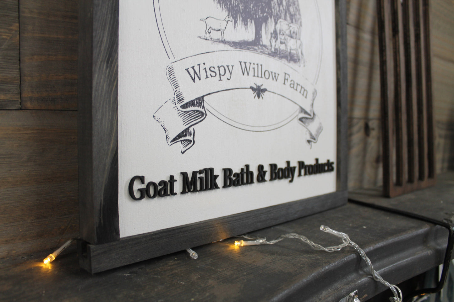 Large Custom Square Soap Co Small Business Tree Willow Goat Milk Commerical Signage Rustic Logo Wood Laser Cut Out 3D Extra Large Sign