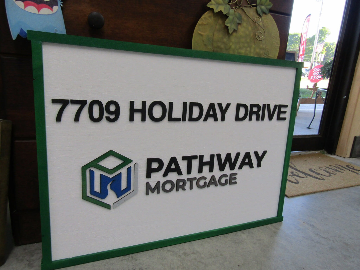 Custom Mortgage Business Sign Rectangle 3D Large Custom Company Indoor Outdoor Small Business Logo Laser Cut Wood Sign Address Sign Home