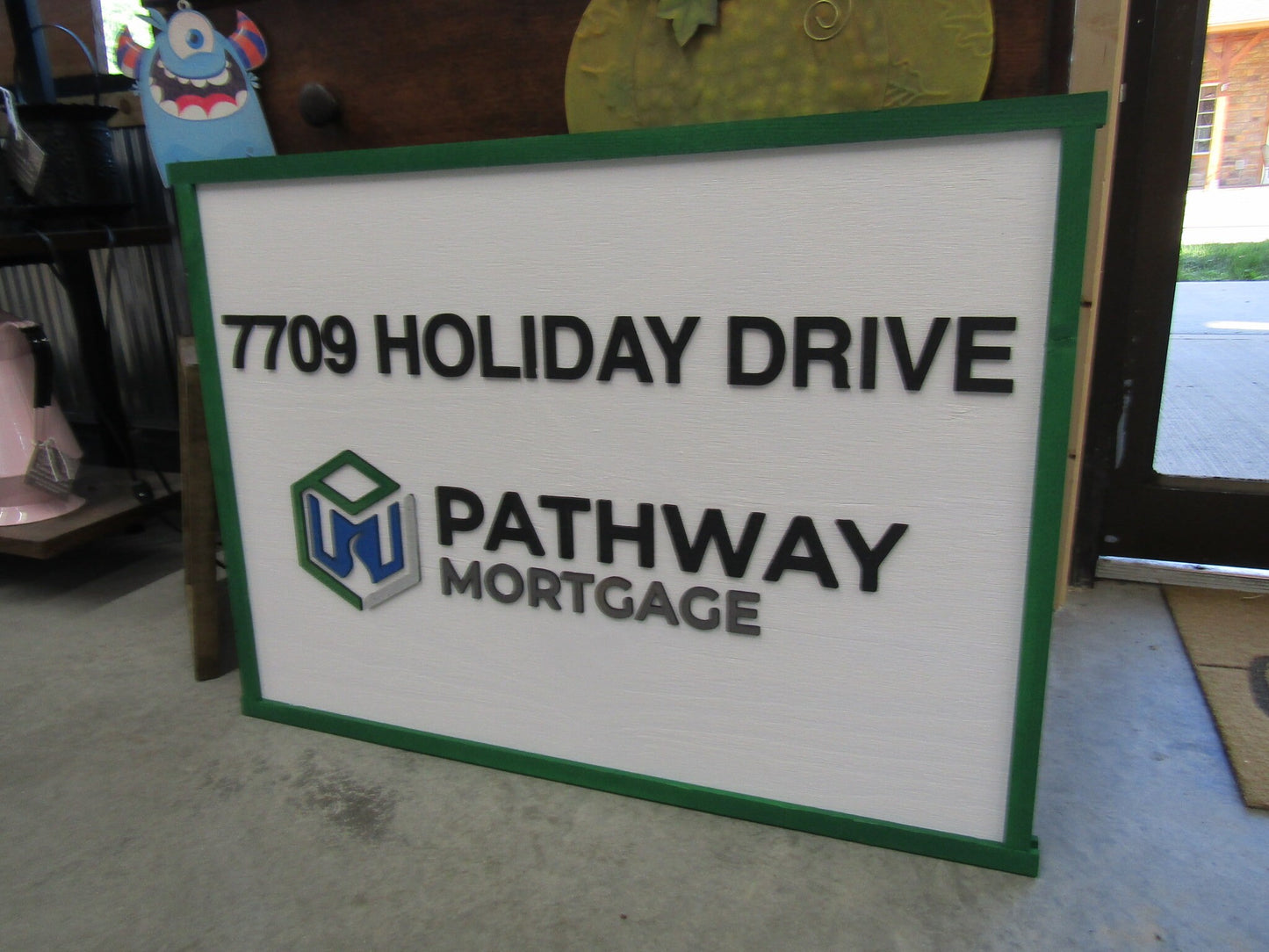 Custom Mortgage Business Sign Rectangle 3D Large Custom Company Indoor Outdoor Small Business Logo Laser Cut Wood Sign Address Sign Home
