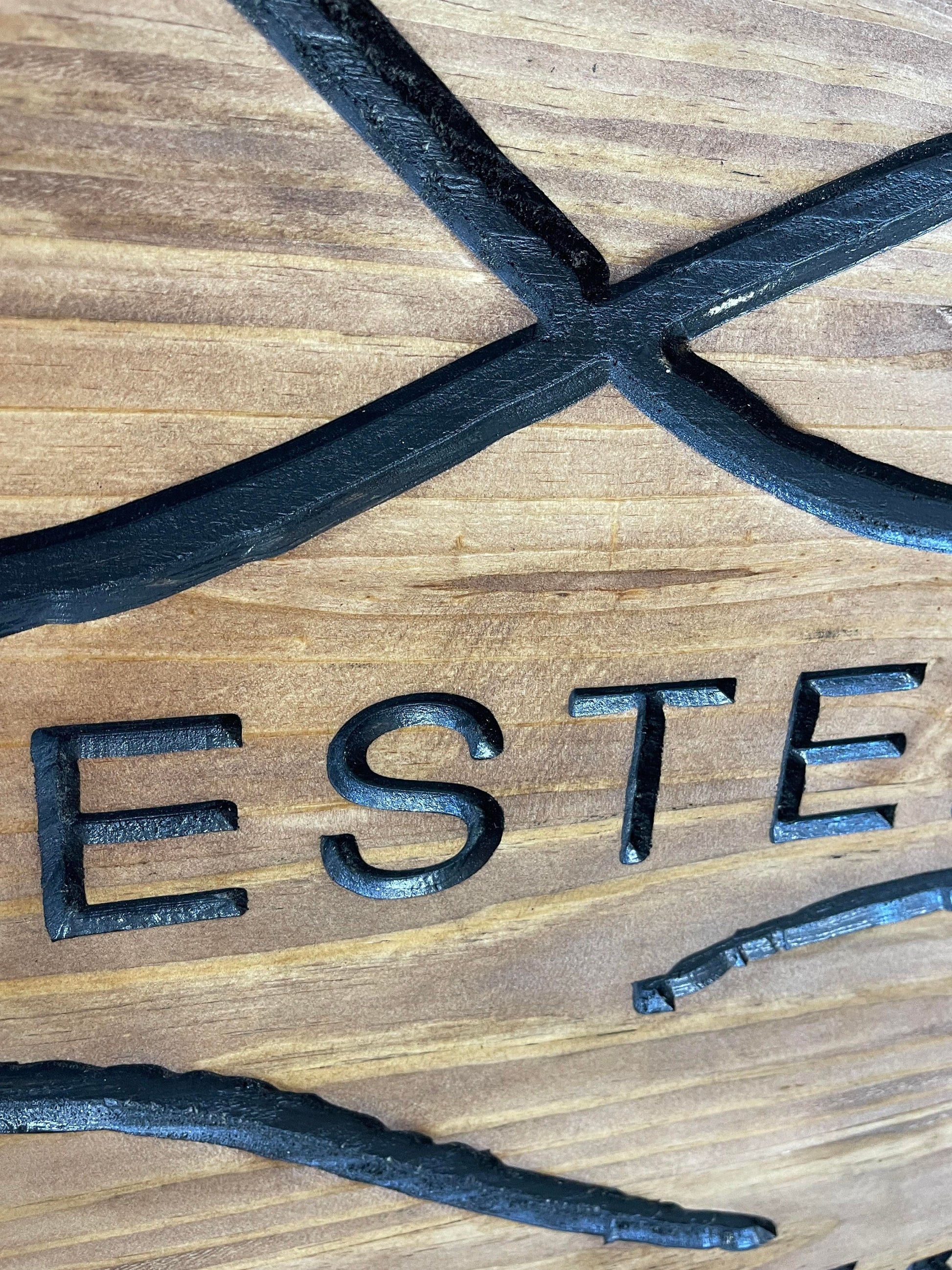 Custom Wooden Metal Wrapped Winery Sign Engraved Logo Vineyard Personalized Commerical Business Signage Routed Stained Color Filled