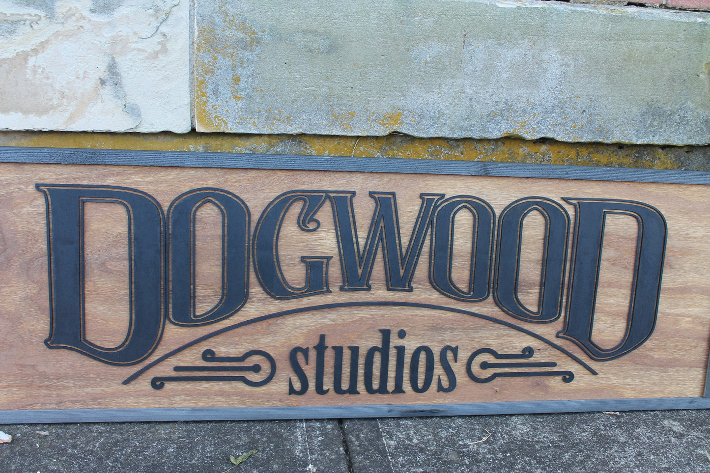 Large Custom Ranch Sign Dogwood Over-sized Rustic Business Logo Wood Laser Cut Out 3D Extra Large Sign Studio Sign Commerical signage