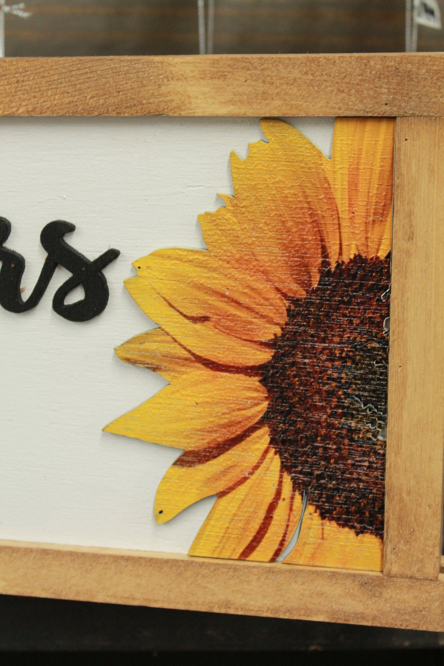 Sunflower Decor Sun Sun to me Lyrics Floral Rustic Country Sunflowers Raised 3D Handmade Wall Art Kitchen Living Room Love Sign
