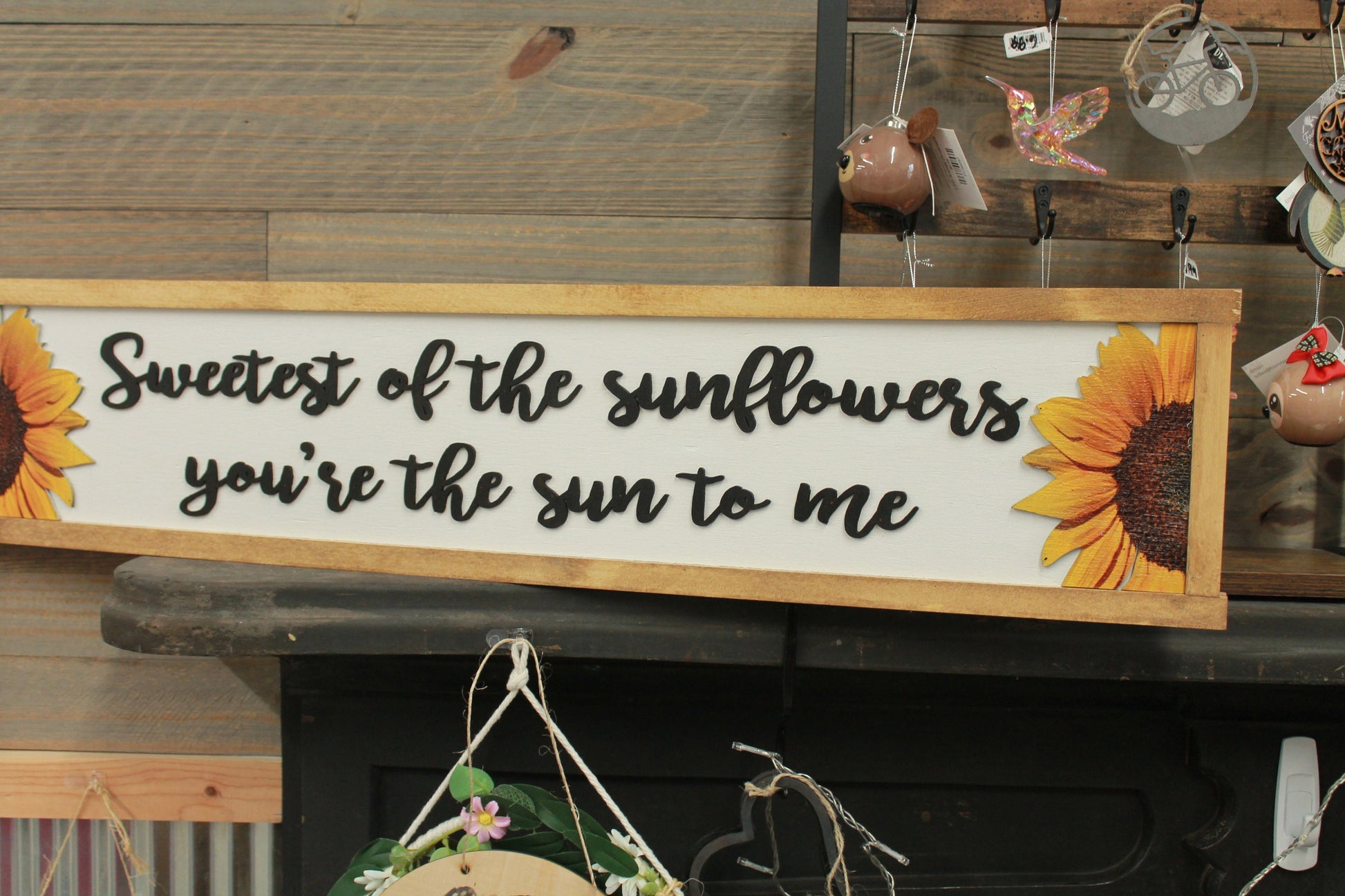 Sunflower Decor Sun Sun to me Lyrics Floral Rustic Country Sunflowers Raised 3D Handmade Wall Art Kitchen Living Room Love Sign