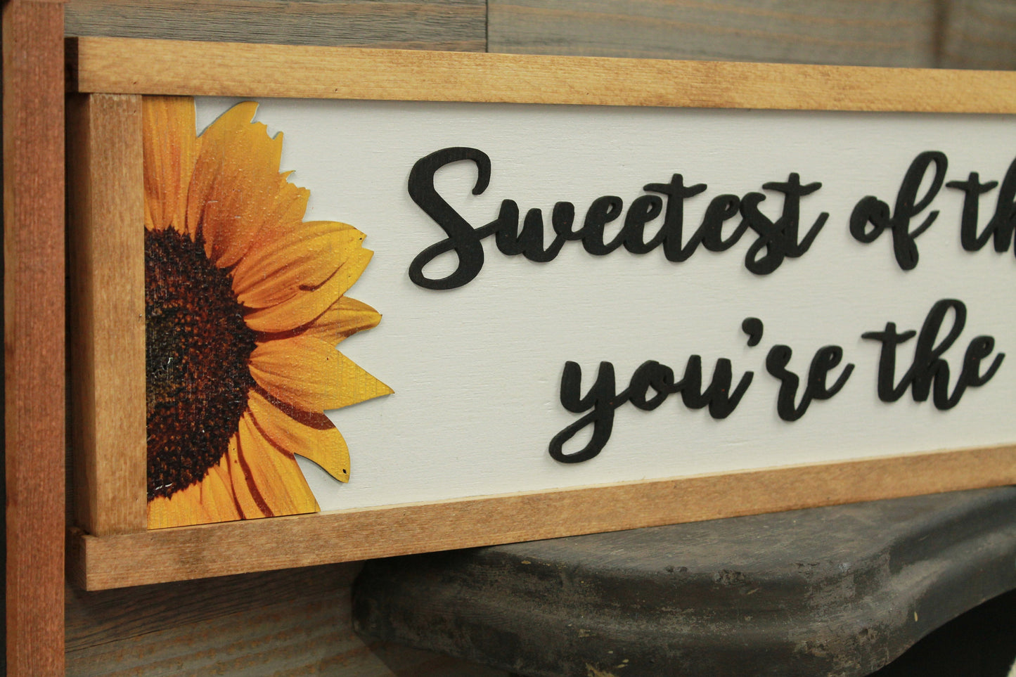 Sunflower Decor Sun Sun to me Lyrics Floral Rustic Country Sunflowers Raised 3D Handmade Wall Art Kitchen Living Room Love Sign
