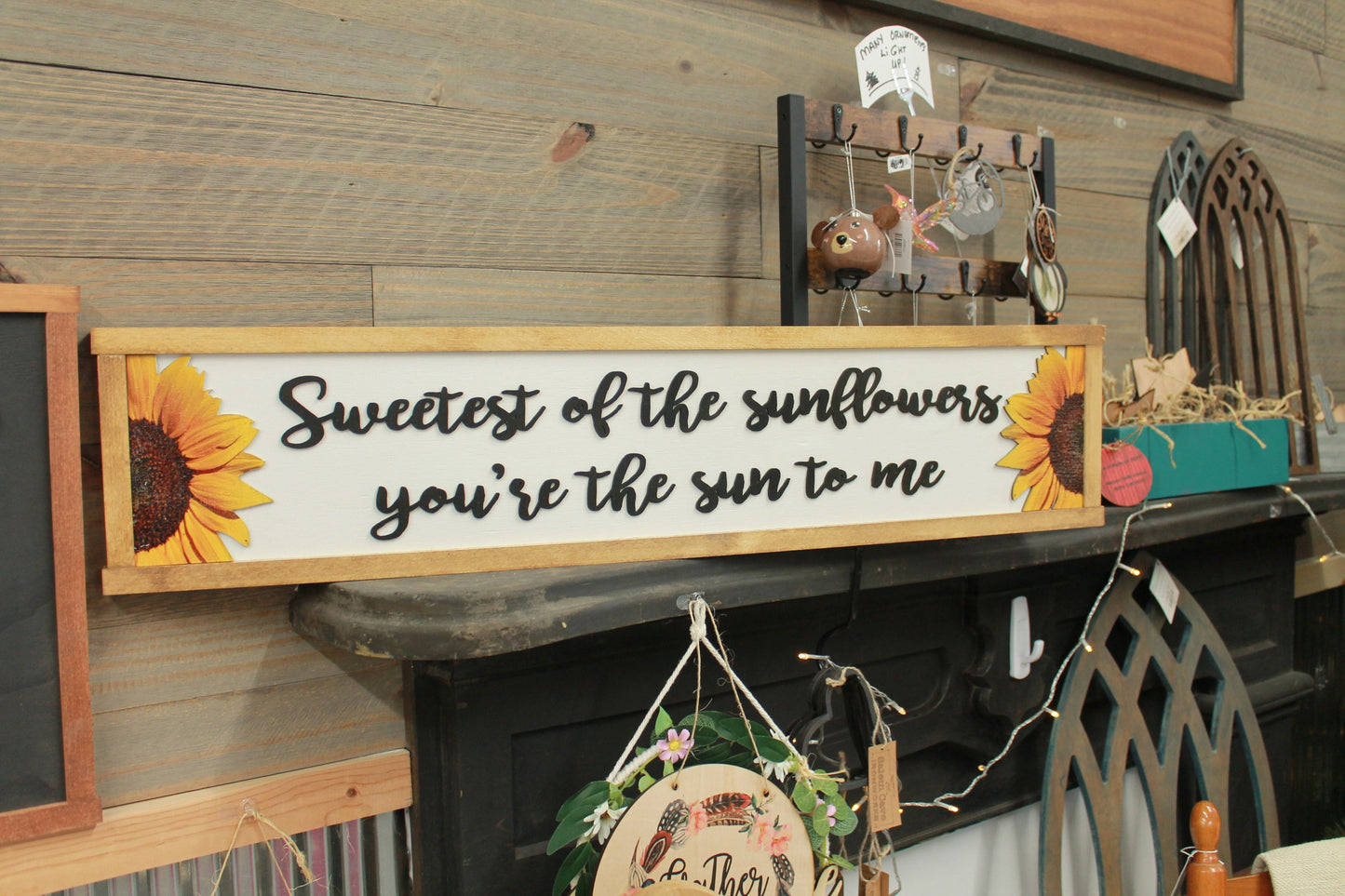 Sunflower Decor Sun Sun to me Lyrics Floral Rustic Country Sunflowers Raised 3D Handmade Wall Art Kitchen Living Room Love Sign
