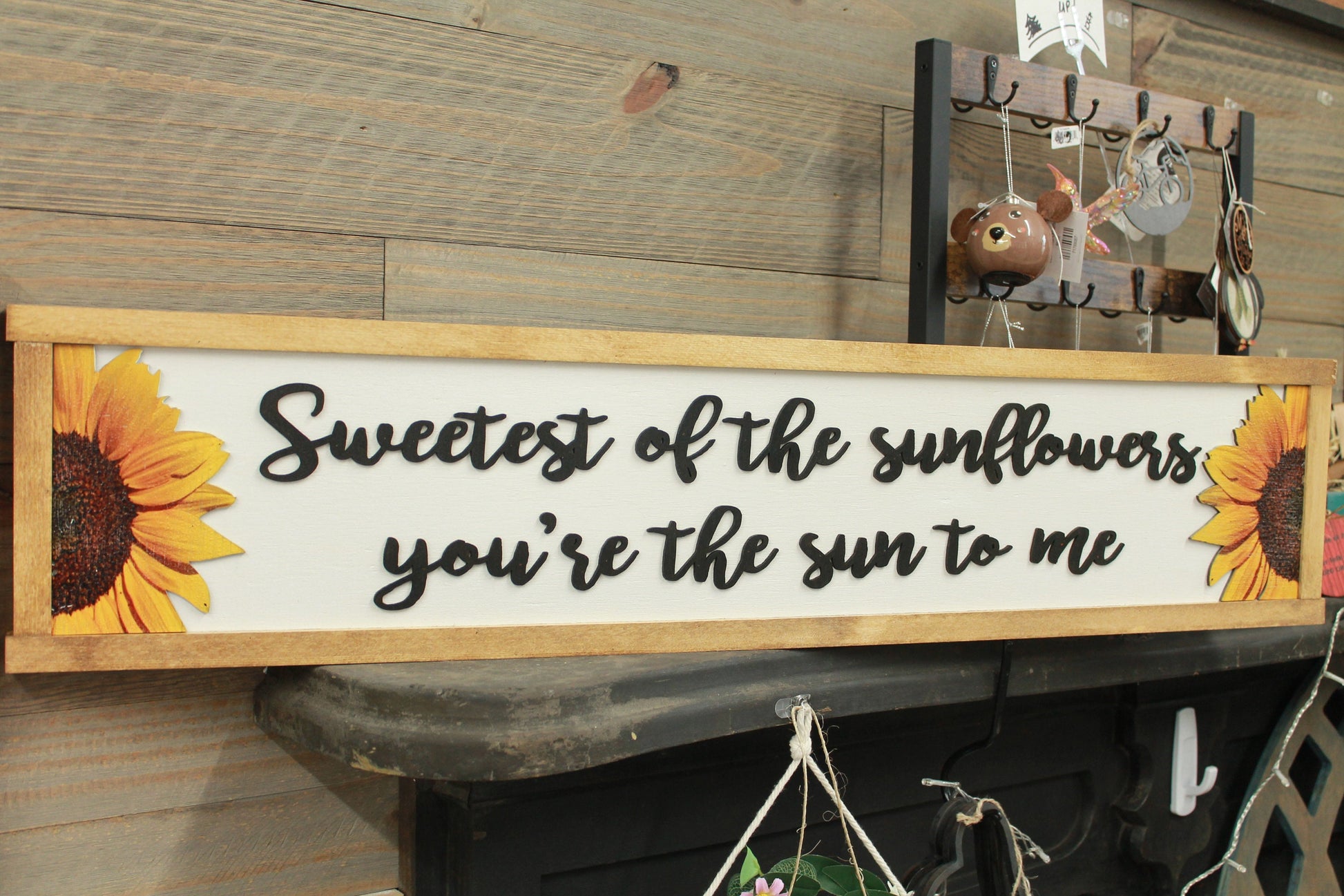 Sunflower Decor Sun Sun to me Lyrics Floral Rustic Country Sunflowers Raised 3D Handmade Wall Art Kitchen Living Room Love Sign