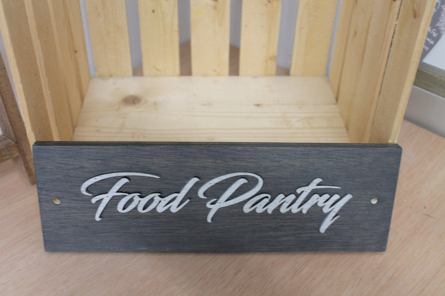 Door Sign Food Pantry Business Sign Unframed Name Plate Commerical Signage 3D Raised Church Wooden Sign Customizable Matching Direction