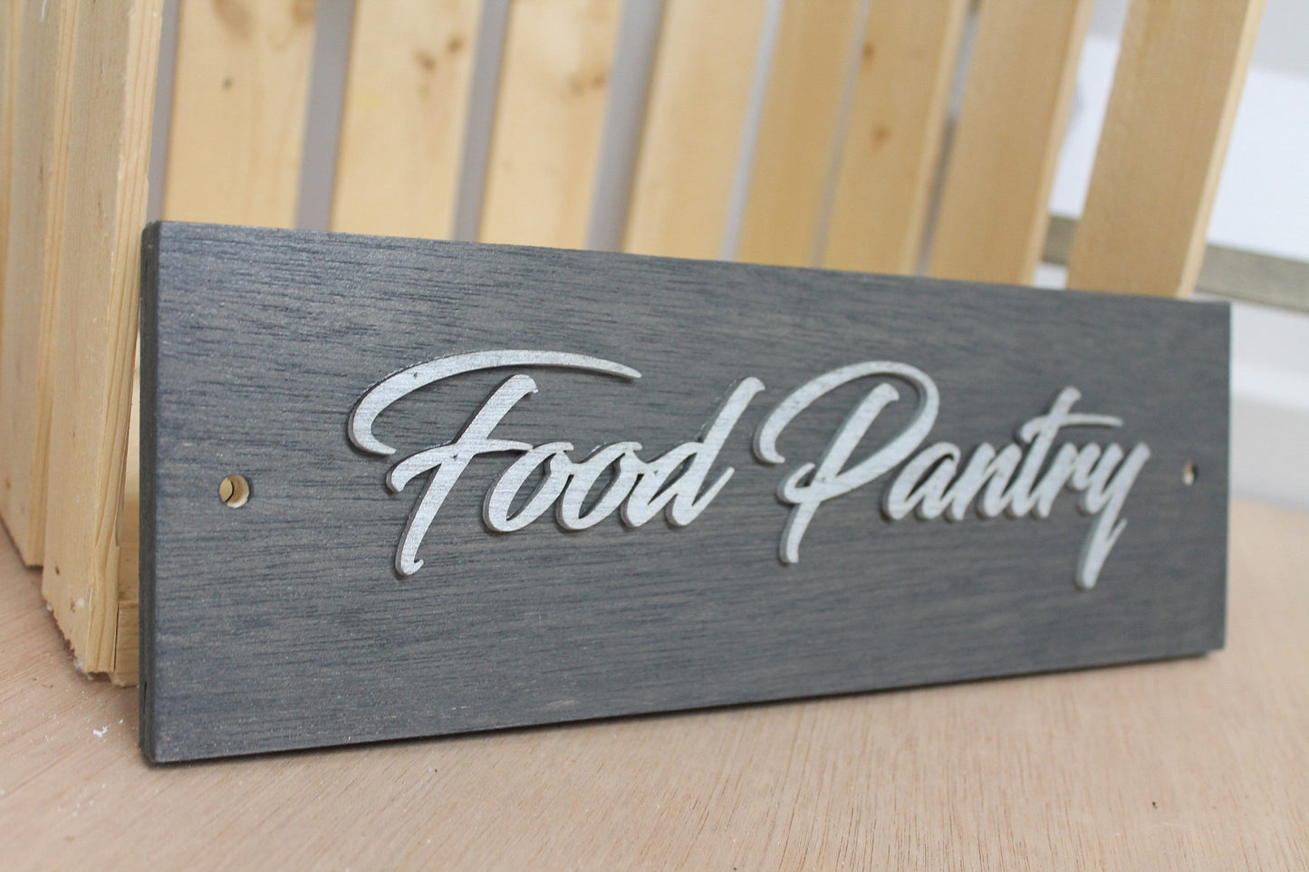 Door Sign Food Pantry Business Sign Unframed Name Plate Commerical Signage 3D Raised Church Wooden Sign Customizable Matching Direction