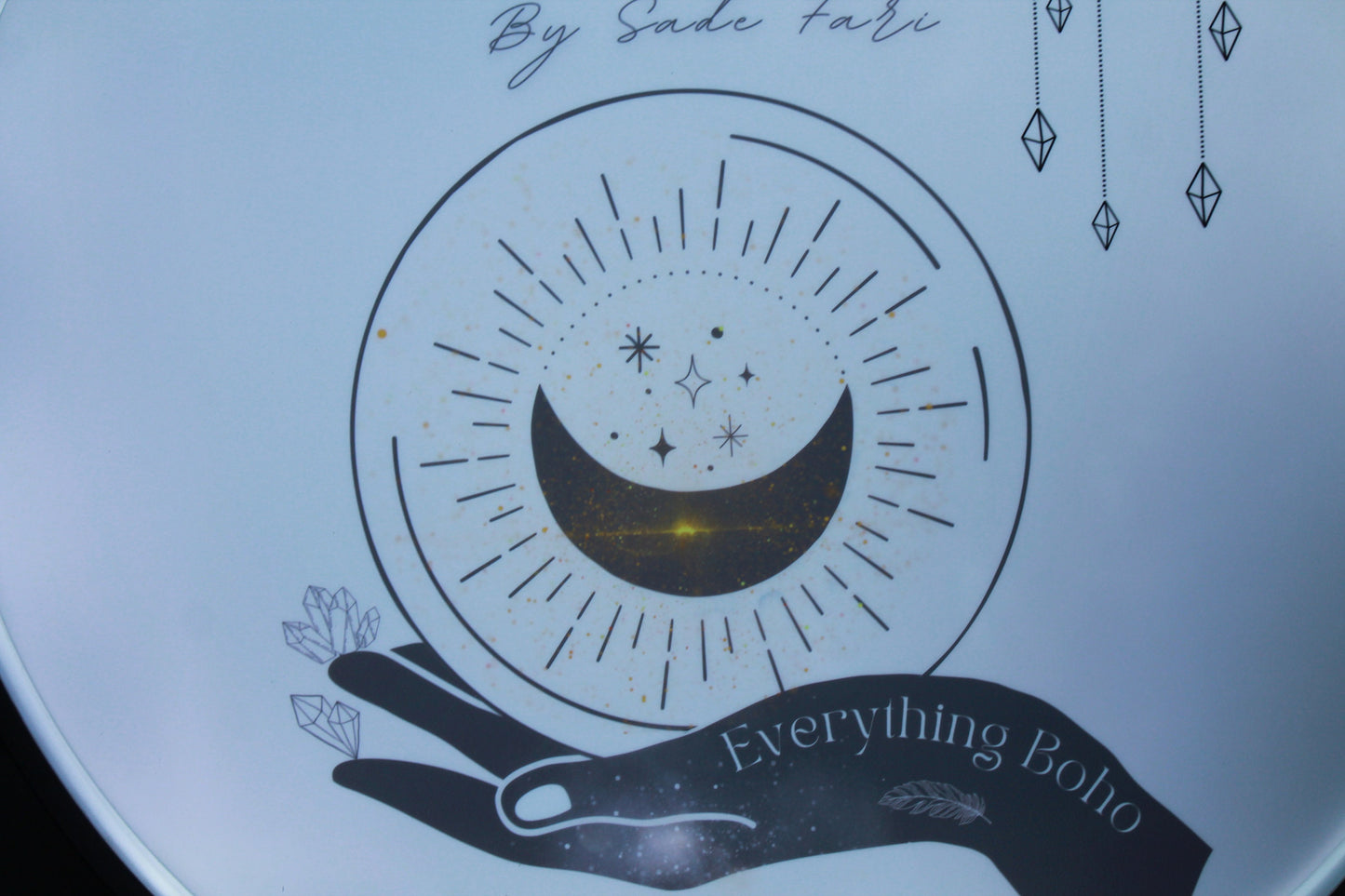 Custom Outdoor Namaste Crystals Boho Round Led Light Sign Wall or Ceiling Mounted Circle Light Sign Store Front Commerical Signage Logo