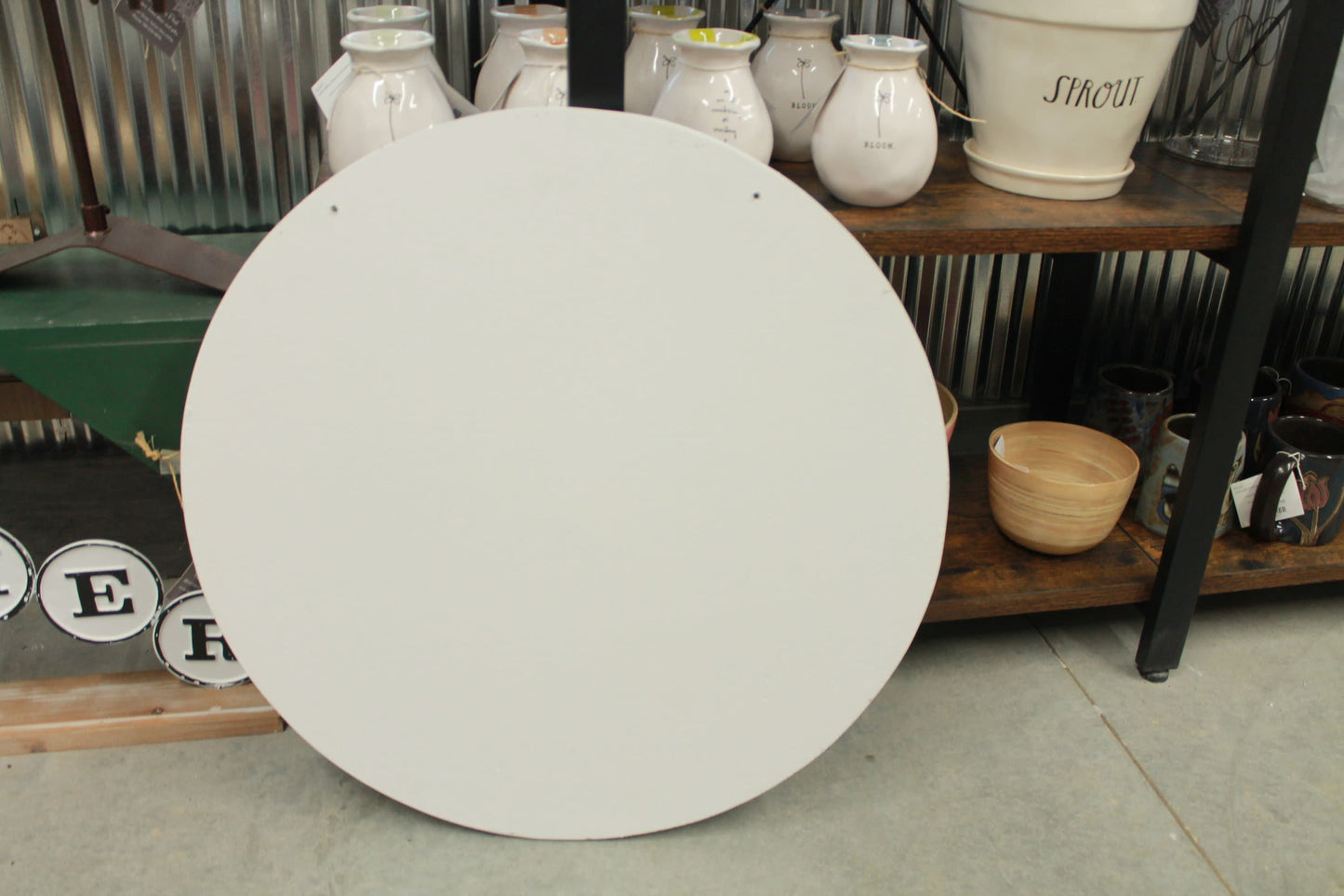 Bulldog Breeder Groomer Owner Butterfly Sign Logo Your Actual Logo Round Hanging Sign Booth Custom Circle Personalized Color Wood Print