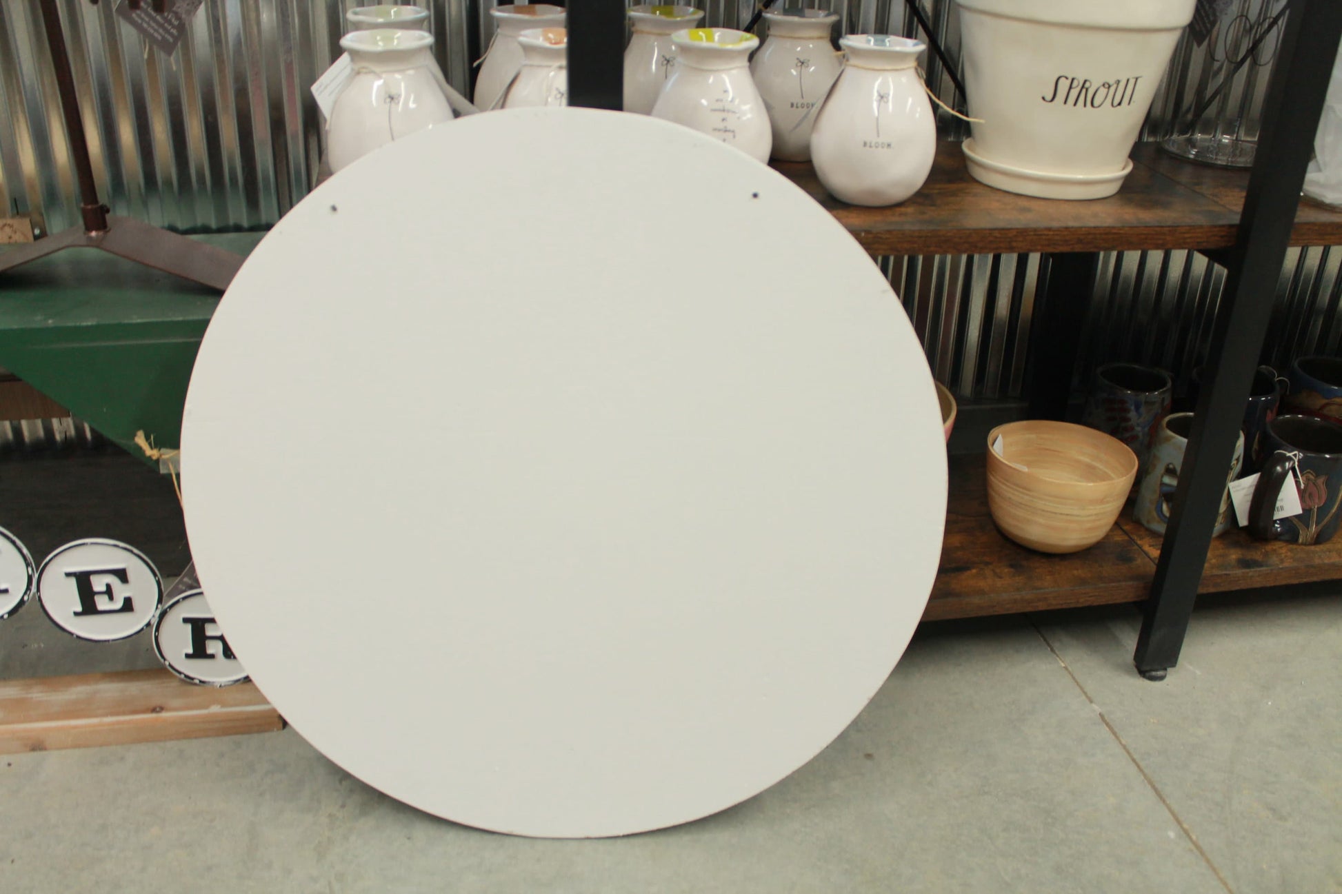 Bulldog Breeder Groomer Owner Butterfly Sign Logo Your Actual Logo Round Hanging Sign Booth Custom Circle Personalized Color Wood Print