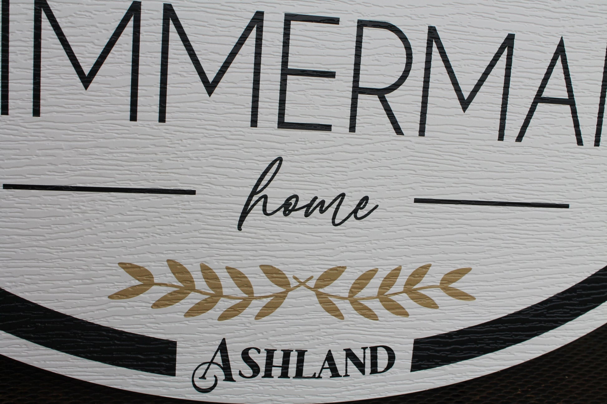 Oval Textured Outdoor Custom Made Sign Home Welcome PVC Weather Water Proof Sturdy Family Fade Mold Resistant Personalized Printed Any Color