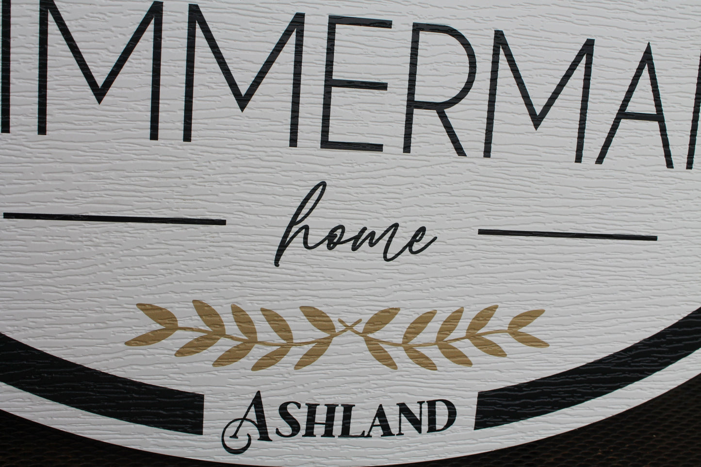 Oval Textured Outdoor Custom Made Sign Home Welcome PVC Weather Water Proof Sturdy Family Fade Mold Resistant Personalized Printed Any Color