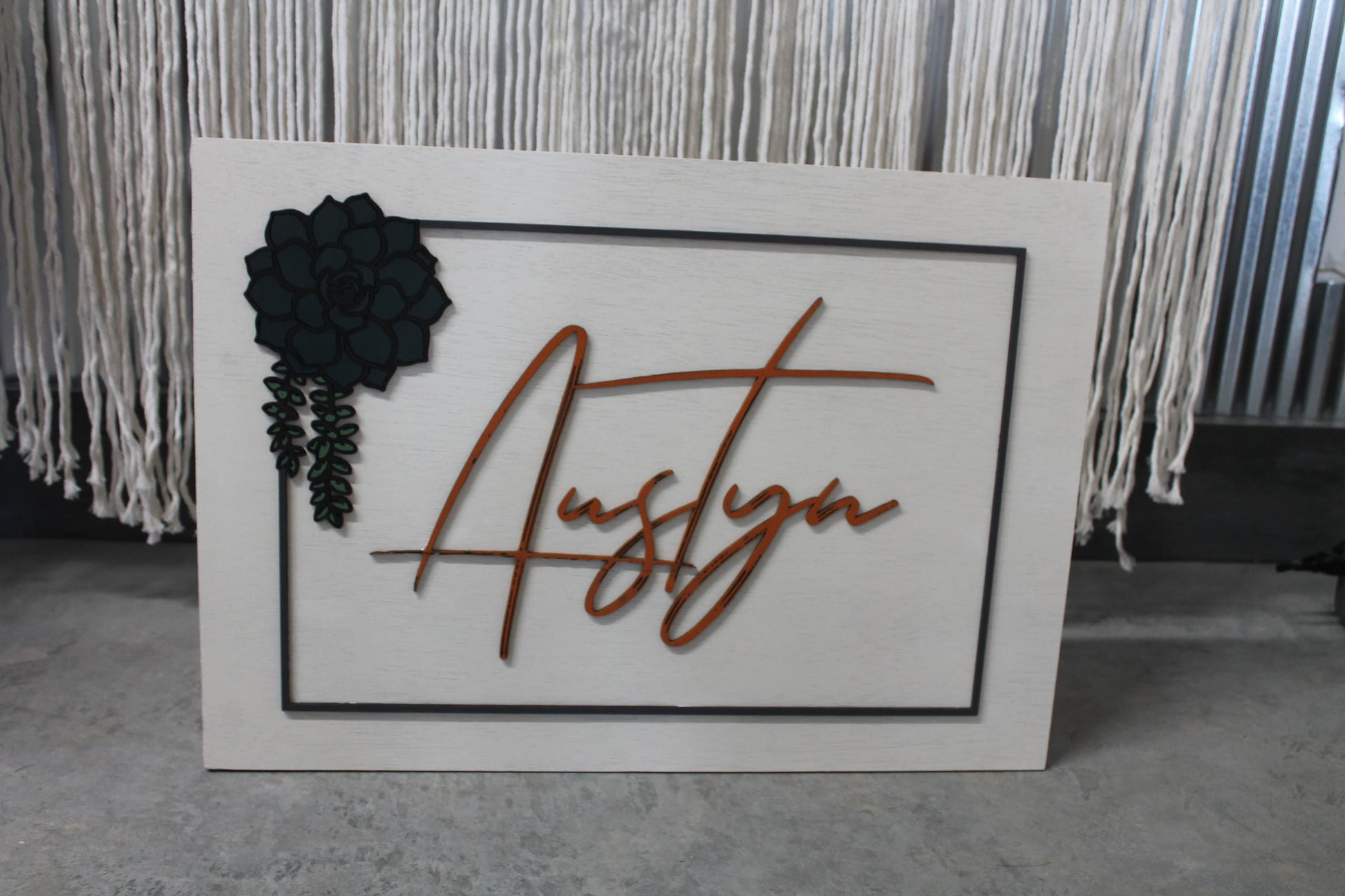 Custom Baby Name Wedding Last name Succulent Color Raised 3D Elevated Letters Sign Image Raised Letters 3D Handmade Wooden Signage Wood