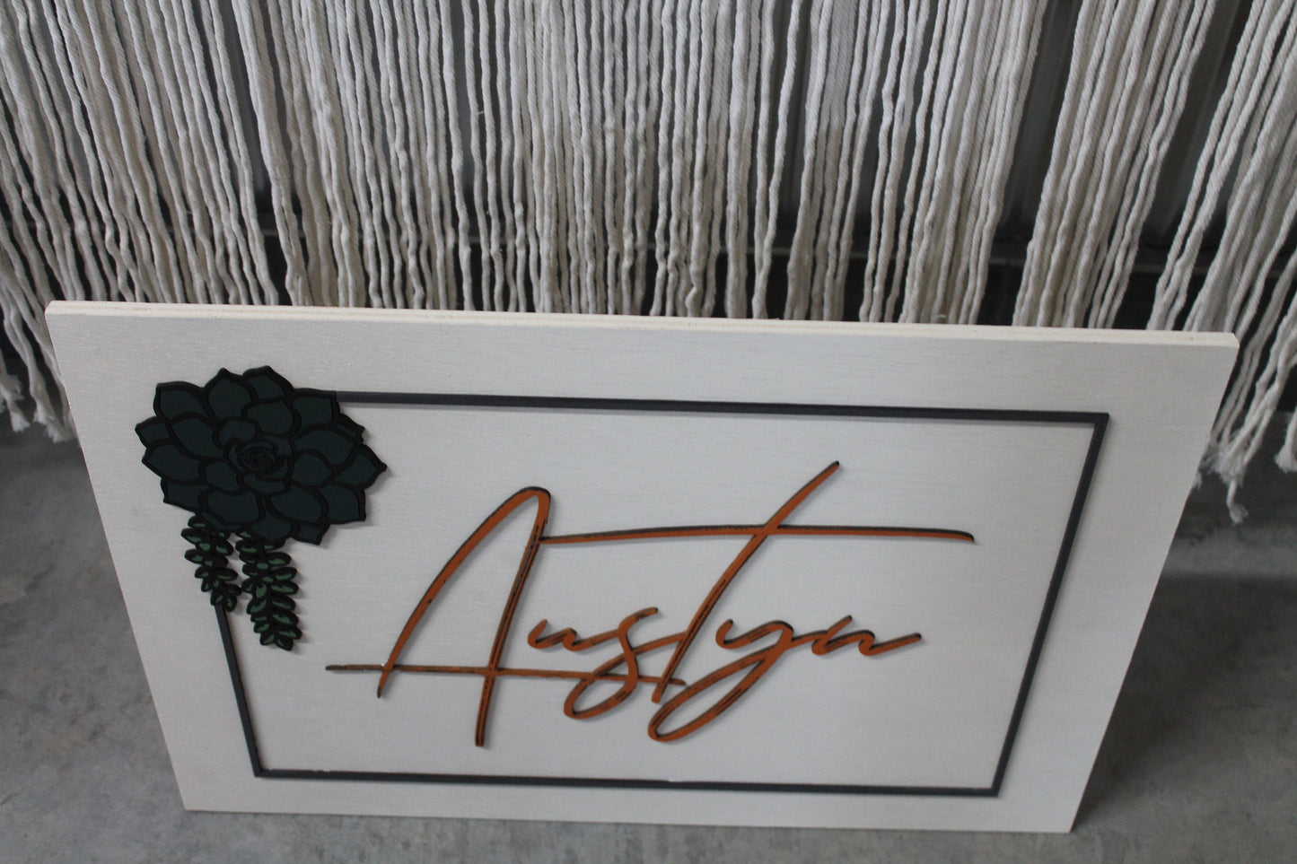 Custom Baby Name Wedding Last name Succulent Color Raised 3D Elevated Letters Sign Image Raised Letters 3D Handmade Wooden Signage Wood