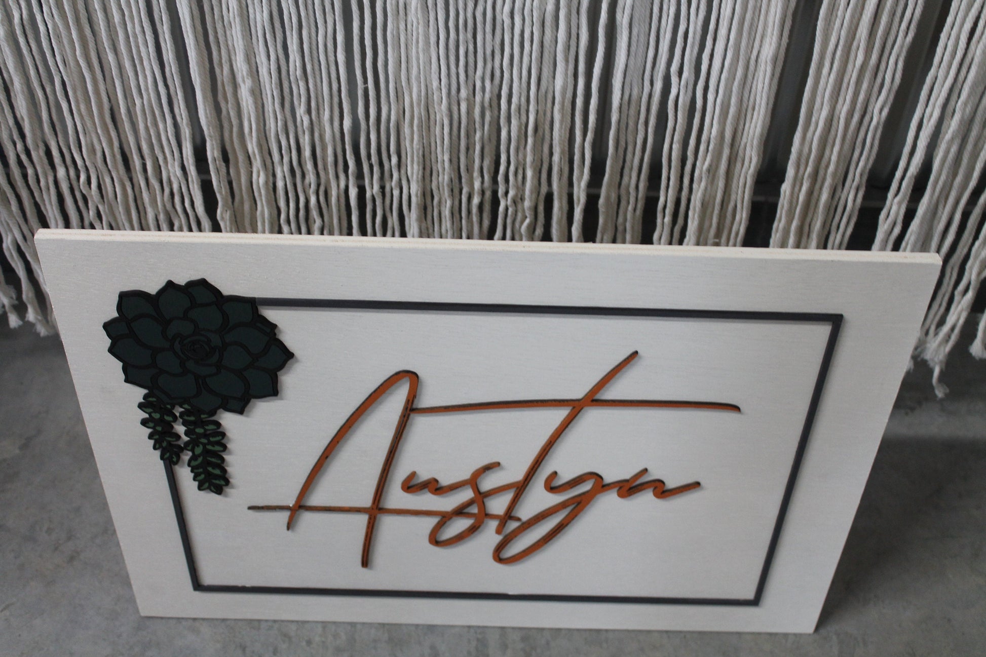 Custom Baby Name Wedding Last name Succulent Color Raised 3D Elevated Letters Sign Image Raised Letters 3D Handmade Wooden Signage Wood