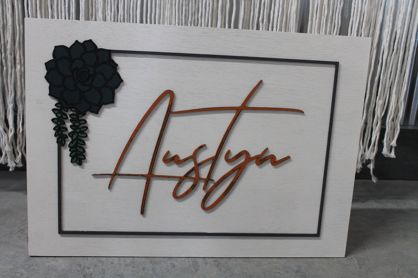 Custom Baby Name Wedding Last name Succulent Color Raised 3D Elevated Letters Sign Image Raised Letters 3D Handmade Wooden Signage Wood