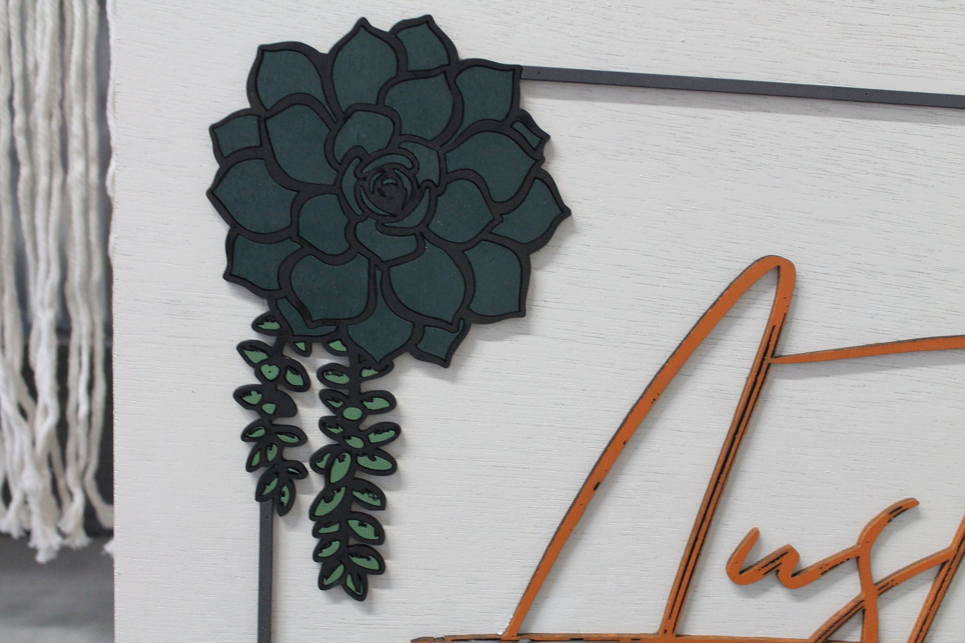 Custom Baby Name Wedding Last name Succulent Color Raised 3D Elevated Letters Sign Image Raised Letters 3D Handmade Wooden Signage Wood