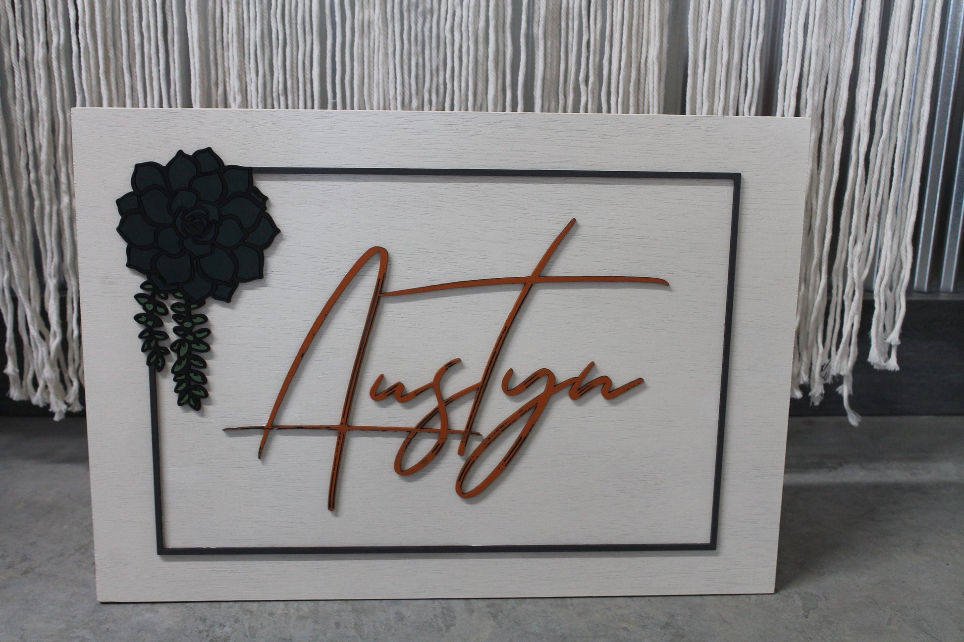 Custom Baby Name Wedding Last name Succulent Color Raised 3D Elevated Letters Sign Image Raised Letters 3D Handmade Wooden Signage Wood