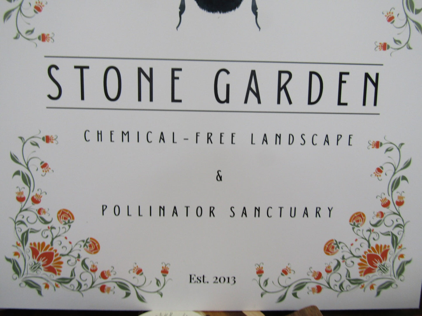 Bee Garden Small Business Sign Logo Your Actual Logo Square Hanging Sign Booth Custom Square Personalized Wall Art Color Wood Print