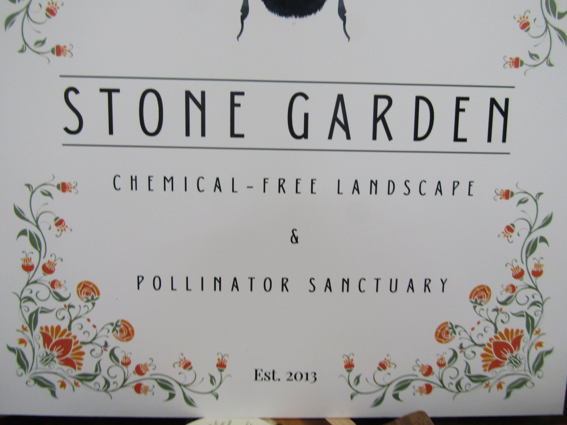 Bee Garden Small Business Sign Logo Your Actual Logo Square Hanging Sign Booth Custom Square Personalized Wall Art Color Wood Print