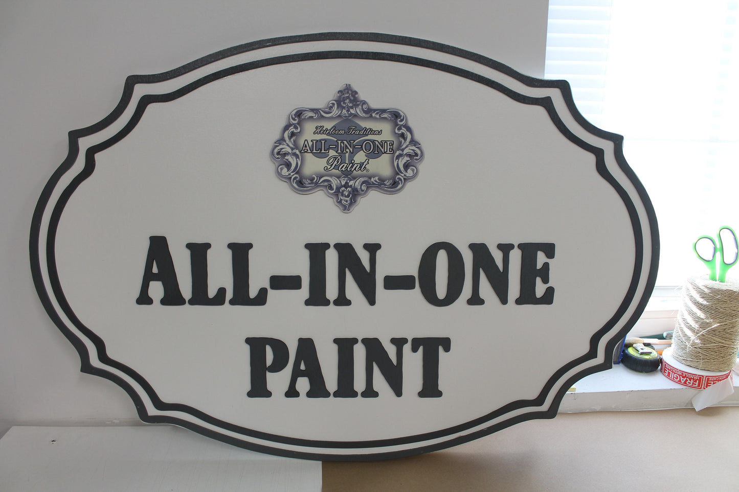 Business Paint Supply Sign Store Front Tailormade Oval 3D Logo Uv printed 3D Large Indoor Outdoor Laser Cut Wood Sign Farmhouse Handmade