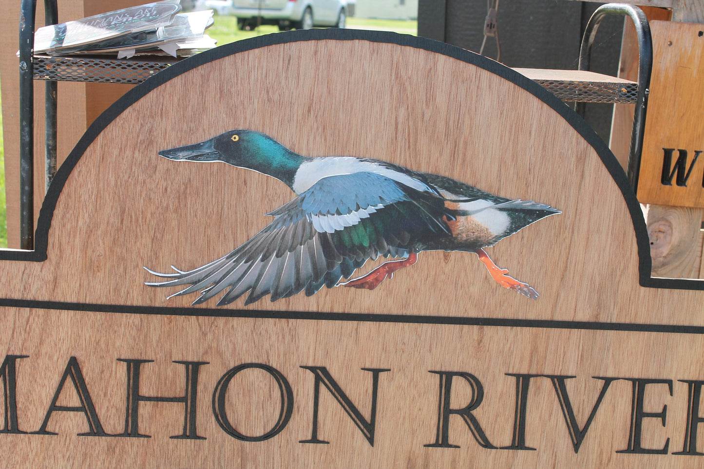 Personalized River Farm Sign Woodland Duck Bird Poultry Hobby Farm Large Custom Business Sign Business Logo Wood 3D Large Mahon Hunting