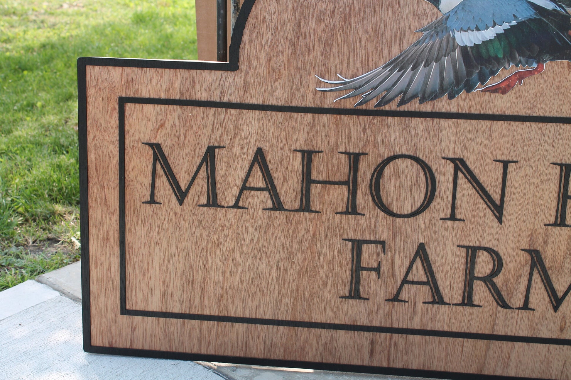 Personalized River Farm Sign Woodland Duck Bird Poultry Hobby Farm Large Custom Business Sign Business Logo Wood 3D Large Mahon Hunting