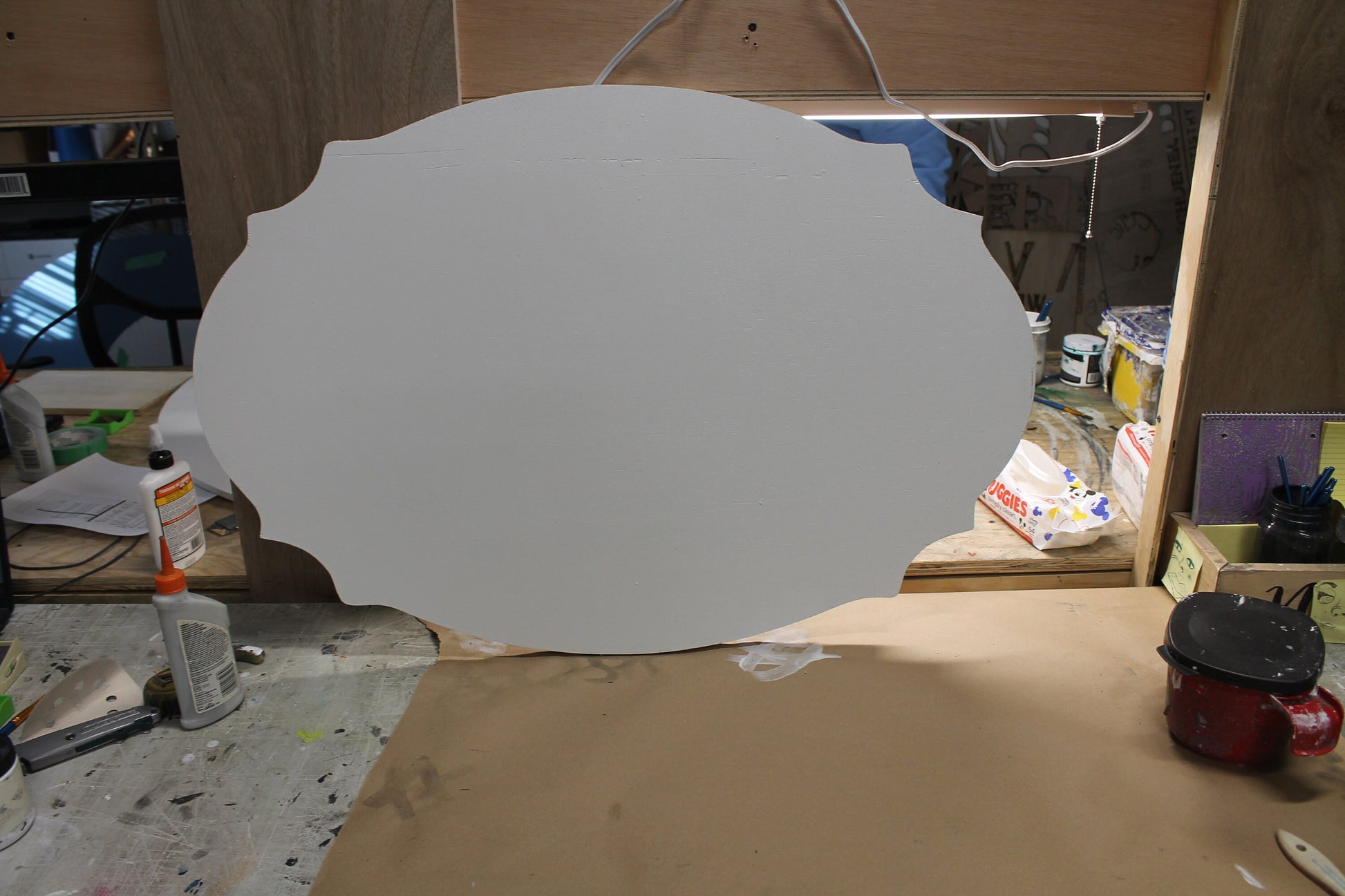 Business Paint Supply Sign Store Front Tailormade Oval 3D Logo Uv printed 3D Large Indoor Outdoor Laser Cut Wood Sign Farmhouse Handmade