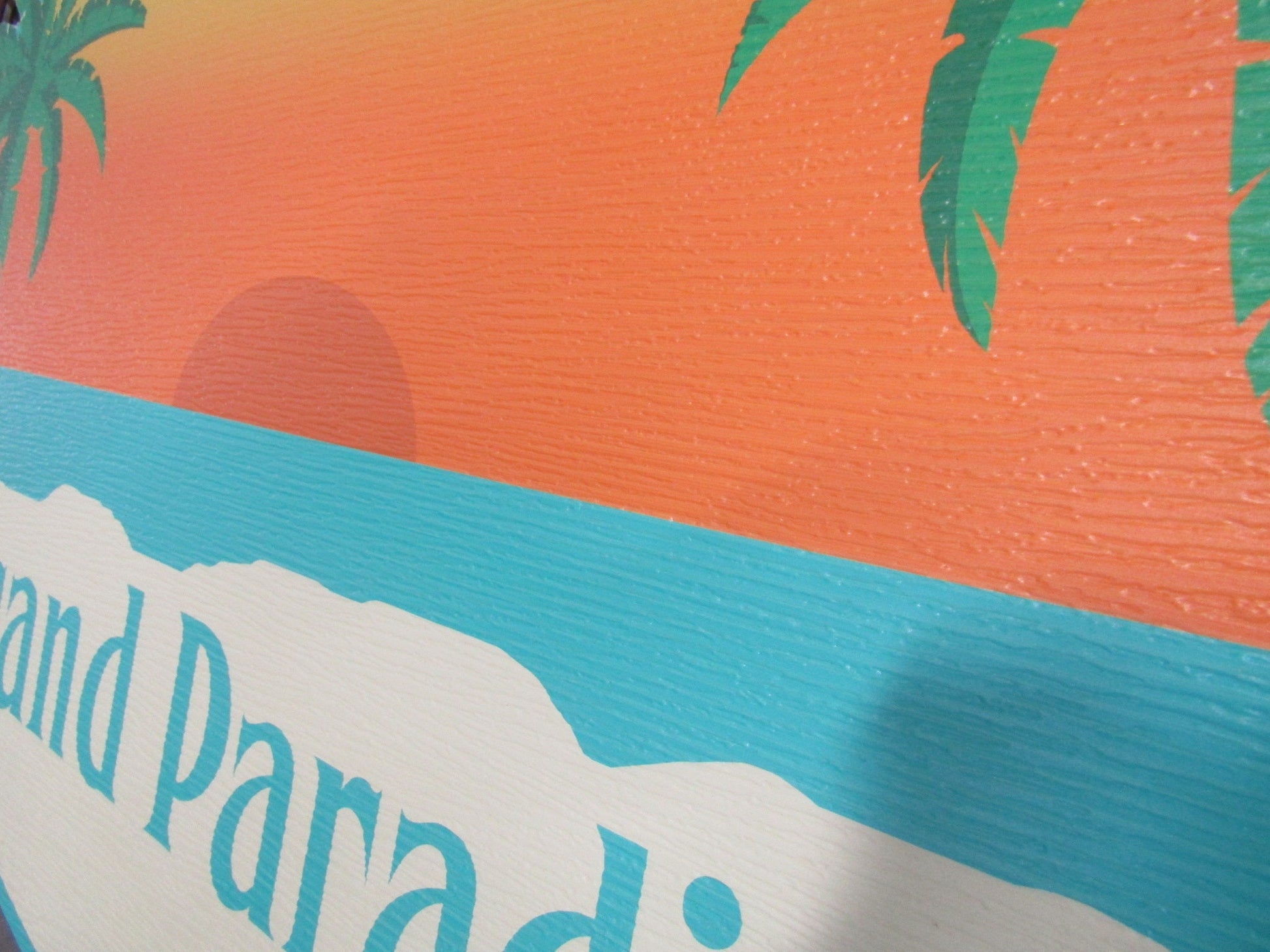 Oval Beach House Palm Contour Custom Made Sign Your Logo PVC All Weather Sturdy Outdoor Fade Mold Resistant Personalized UV Printed Color