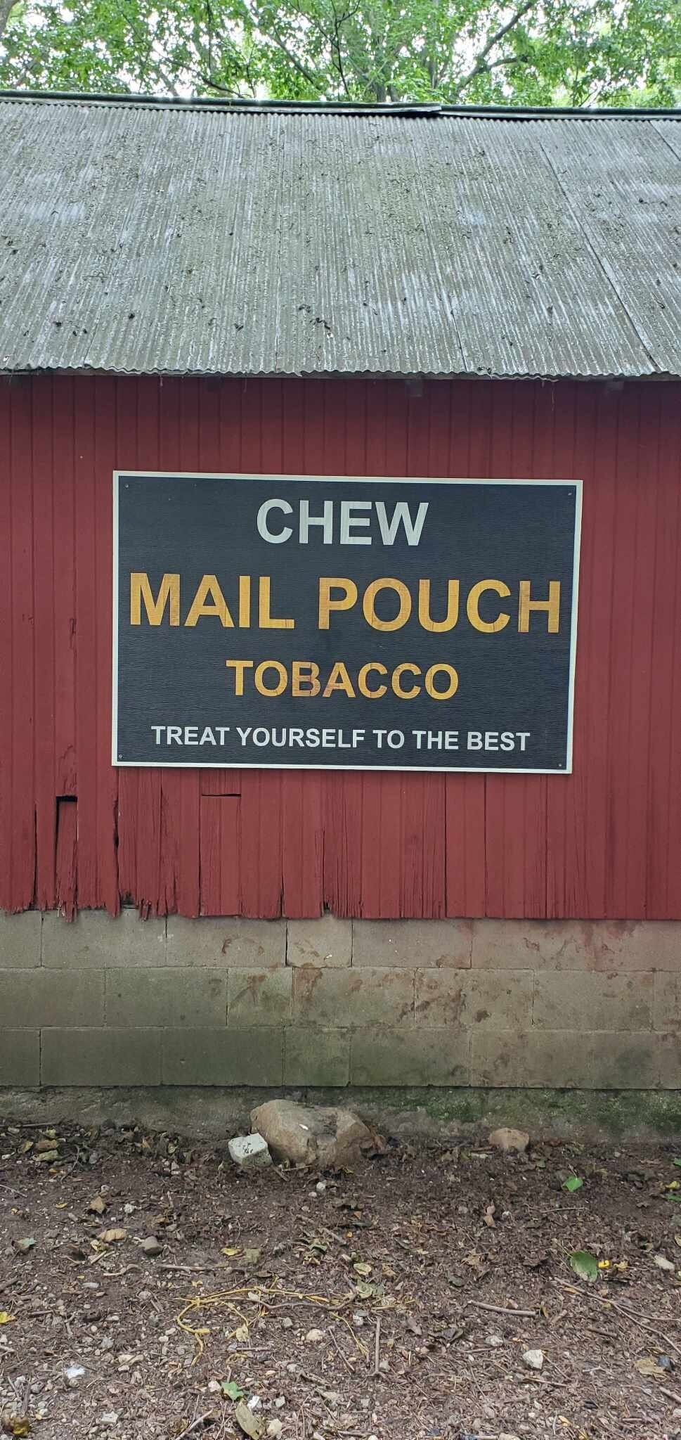 Vintage Barn Sign PVC Textured Finish Weatherproof Fade Resistant Mail Pouch Treat Yourself Rustic Waterproof Decor Chew Printed Outdoor