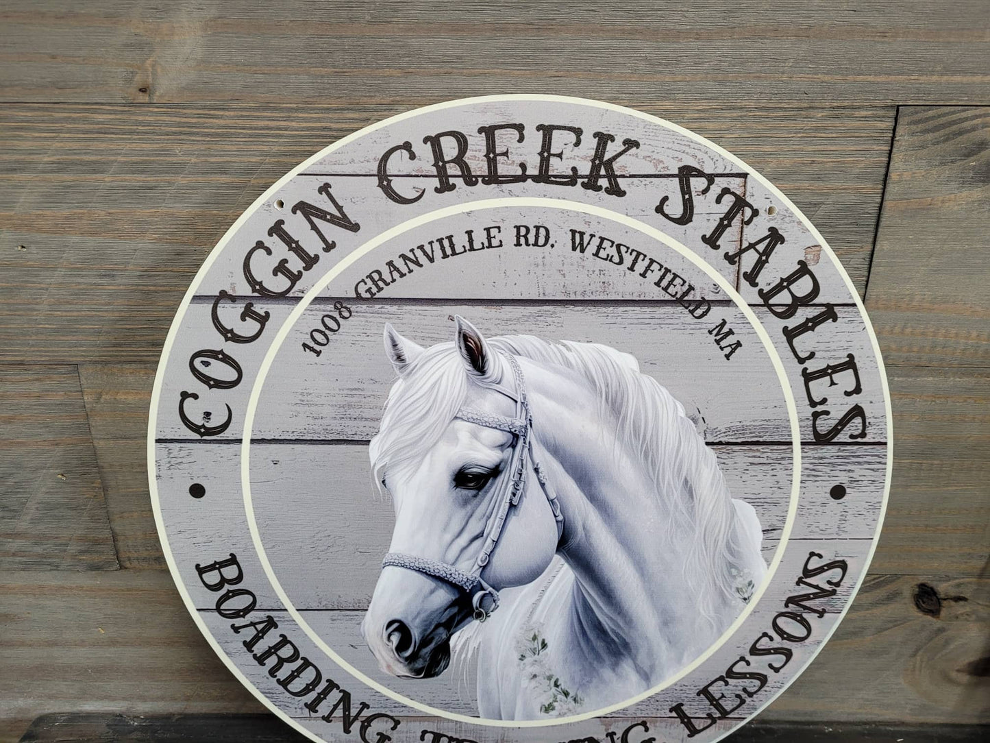 Horse Stable Riding Lessons Boarding Address Sign Commerical Business Custom Sign Smooth Printed Weather Resistant Fade Proof