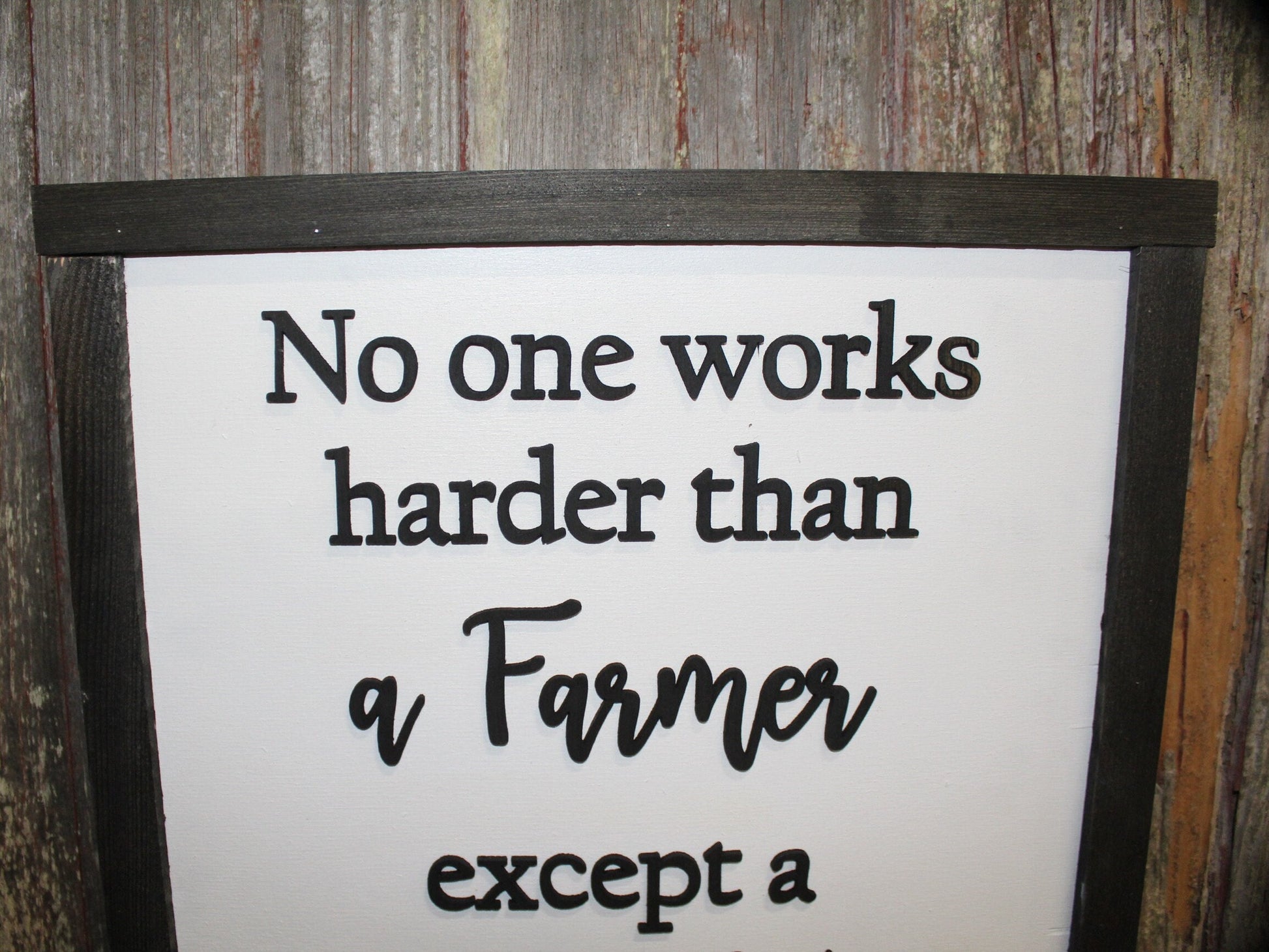 No One Works Harder Than A Farmers Wife Decor Sign Appreciation Gift Farming Wife 3D Handmade Wood Sign Raised Text Farmers Kitchen Living