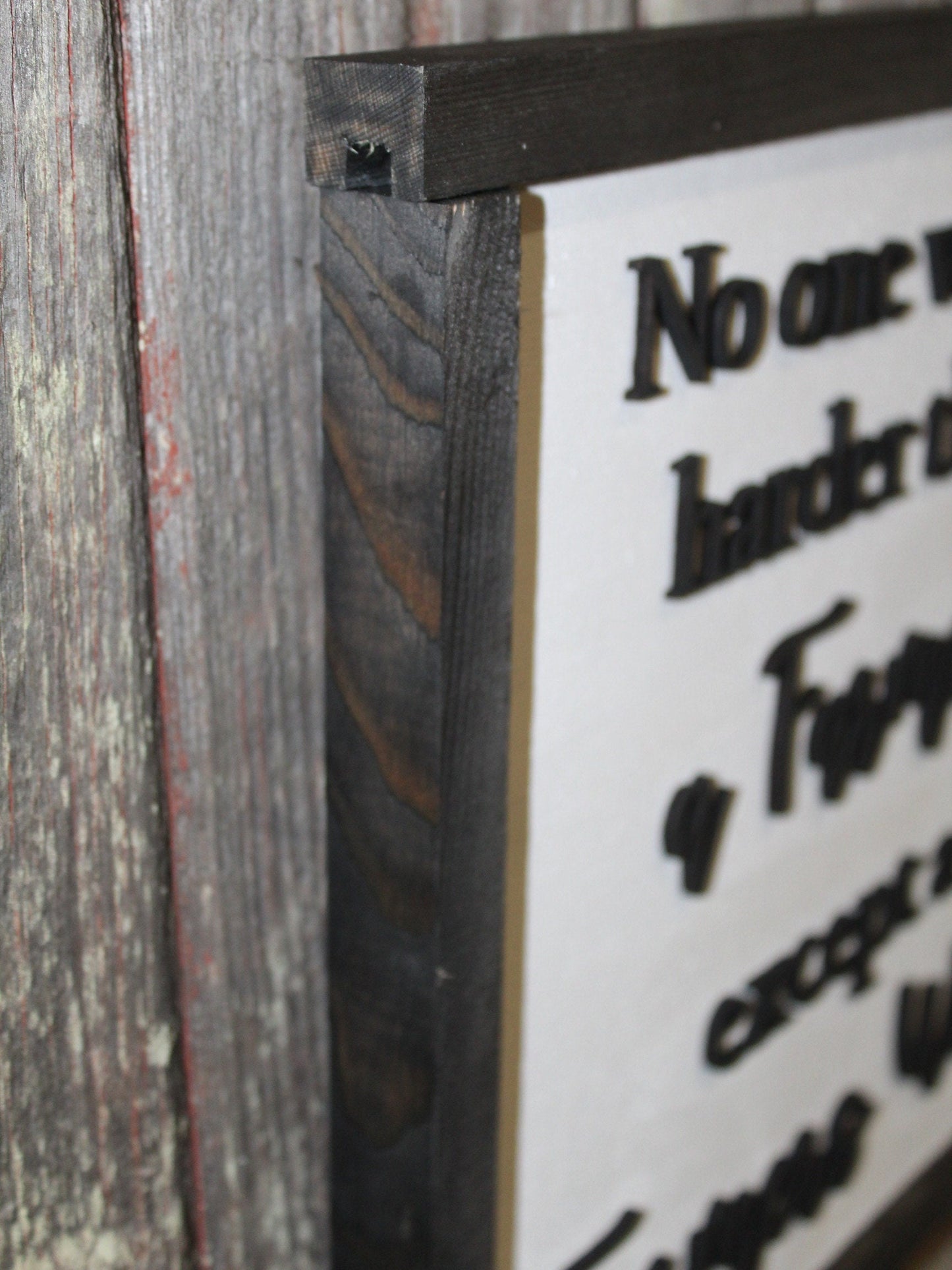 No One Works Harder Than A Farmers Wife Decor Sign Appreciation Gift Farming Wife 3D Handmade Wood Sign Raised Text Farmers Kitchen Living