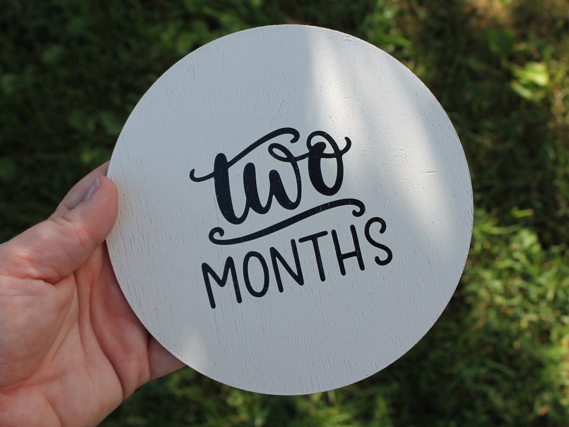 Monthly Milestones Baby Growth Grow with Me Watch me Grow 12 months Countdown Birthday Uv Print Light Weight Growth Chart Wooden Slice