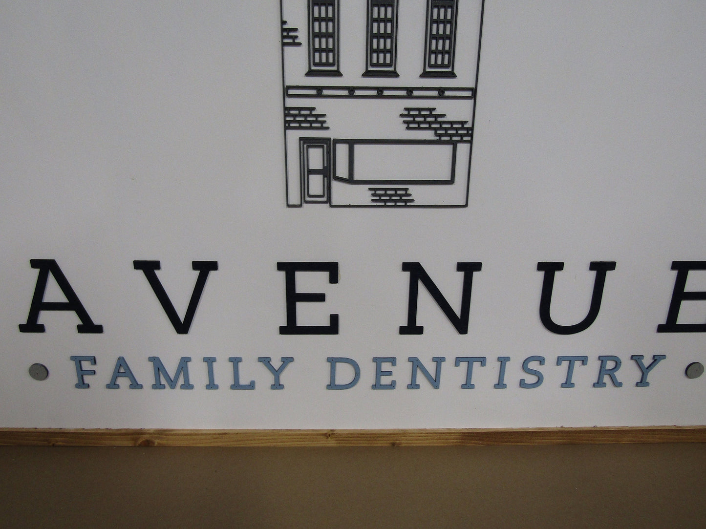 Family Dentist Custom Business Sign Dentistry Historical Rectangle 3D Large Custom Company Indoor Outdoor Small Business Logo Laser Cut Wood