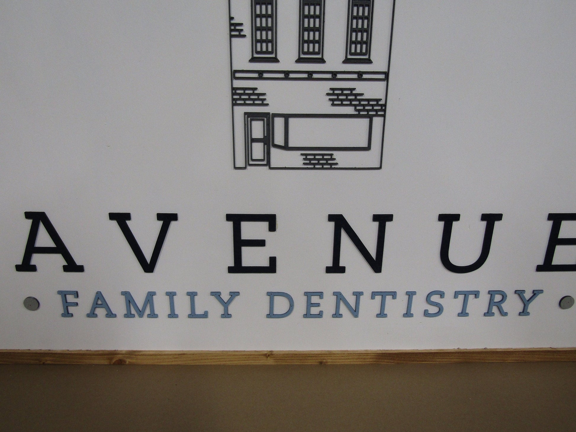 Family Dentist Custom Business Sign Dentistry Historical Rectangle 3D Large Custom Company Indoor Outdoor Small Business Logo Laser Cut Wood