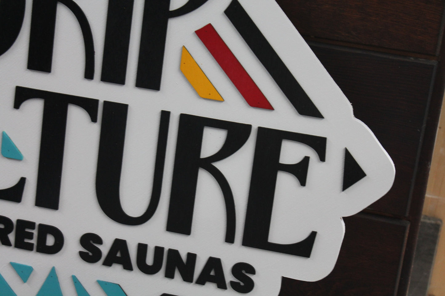 Custom Sauna Sign Contoured Business Commerical Signage Diamond Color Drip Relax Spa Made to Order Store Front Logo Wooden Handmade