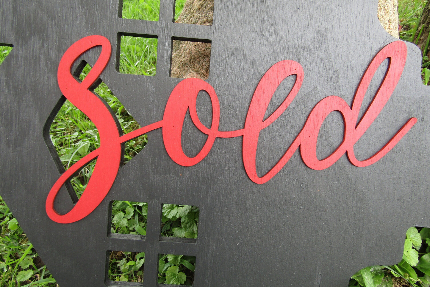 Custom Realtor Reality Sold Sign Contoured Business Commerical Signage Key New Home Made to Order Store Front Logo Wooden Handmade